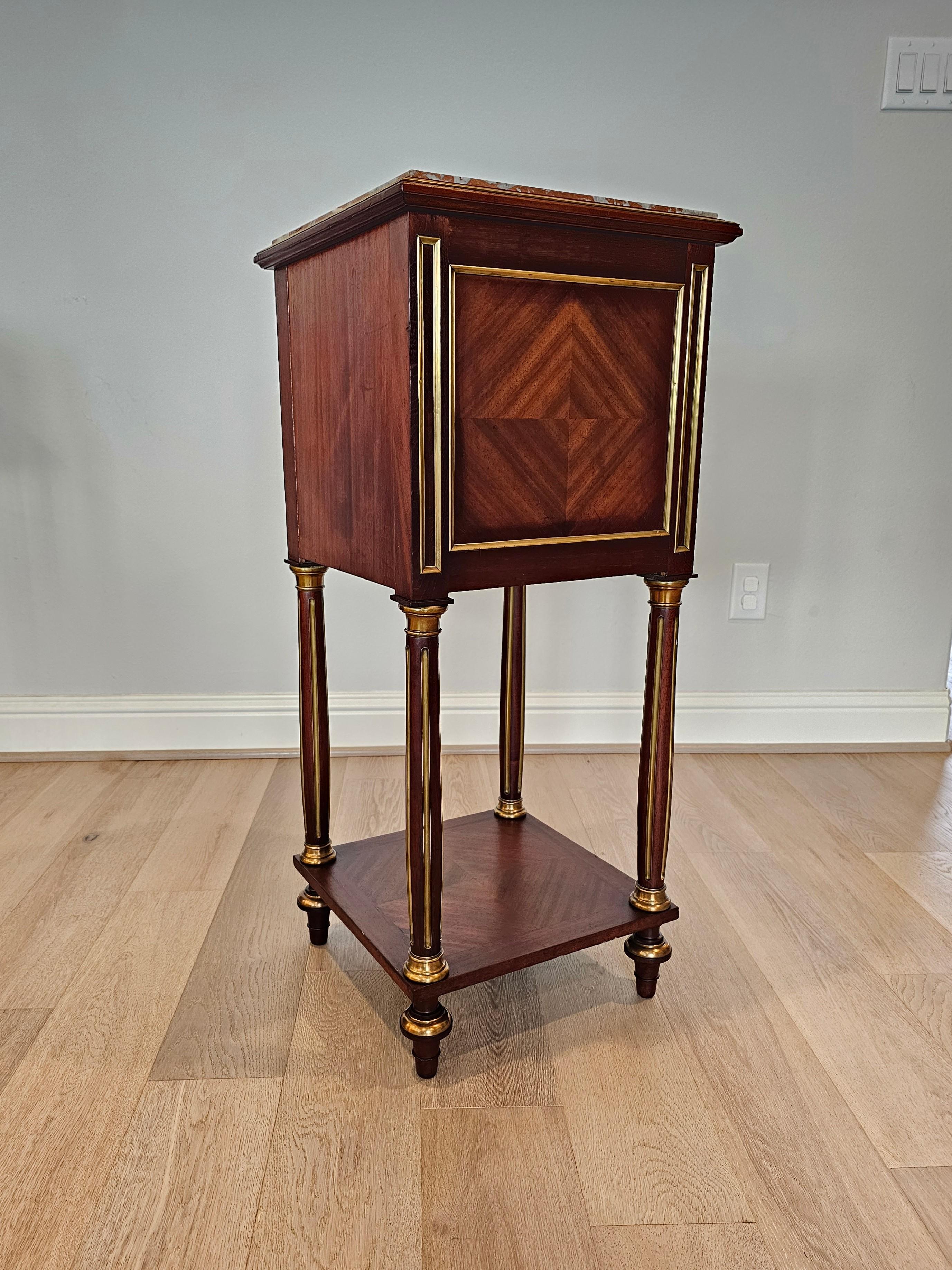 Fine Antique French Louis XVI Style Mahogany Nightstand Table For Sale 2