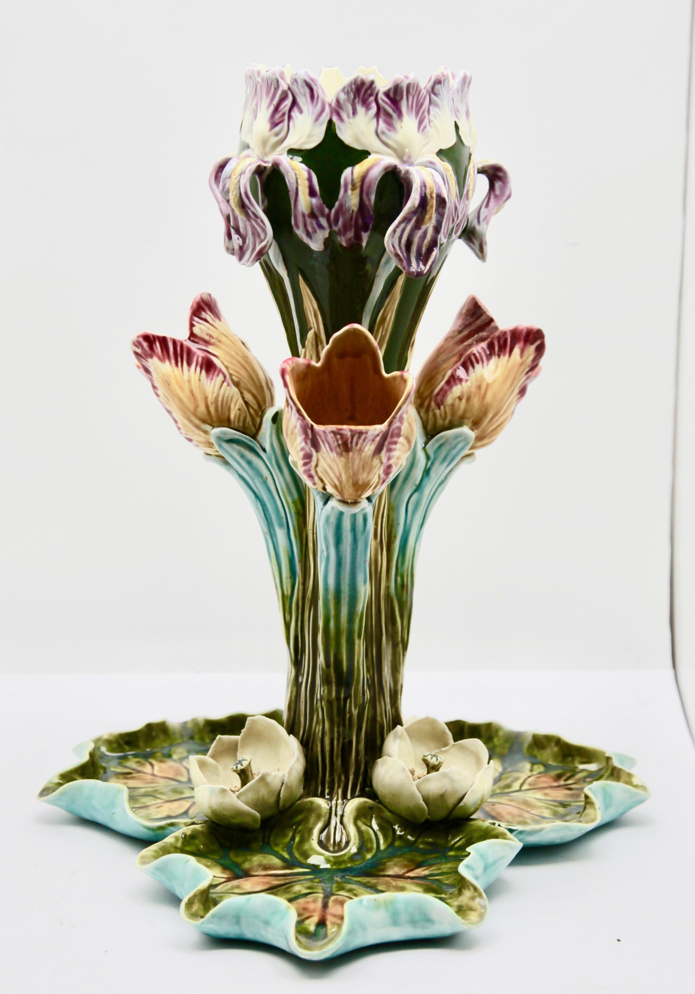Fine Antique French Majolica Centerpiece Frie Onnaing, circa 1900s 2