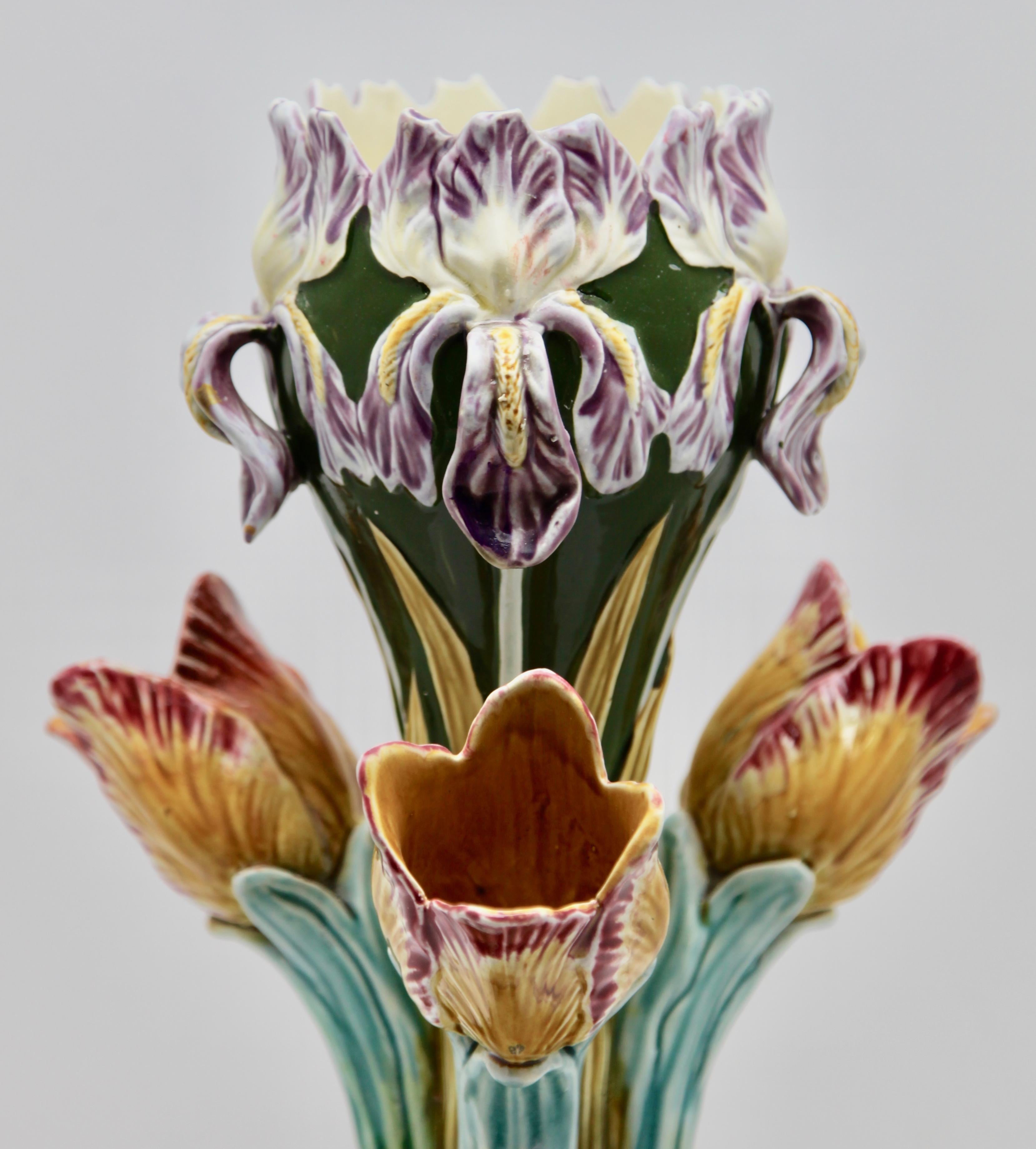Art Nouveau Fine Antique French Majolica Centerpiece Frie Onnaing, circa 1900s