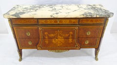 Fine Antique French Marble Top Dovetail Drawers Brass Mounts Dresser MINT!