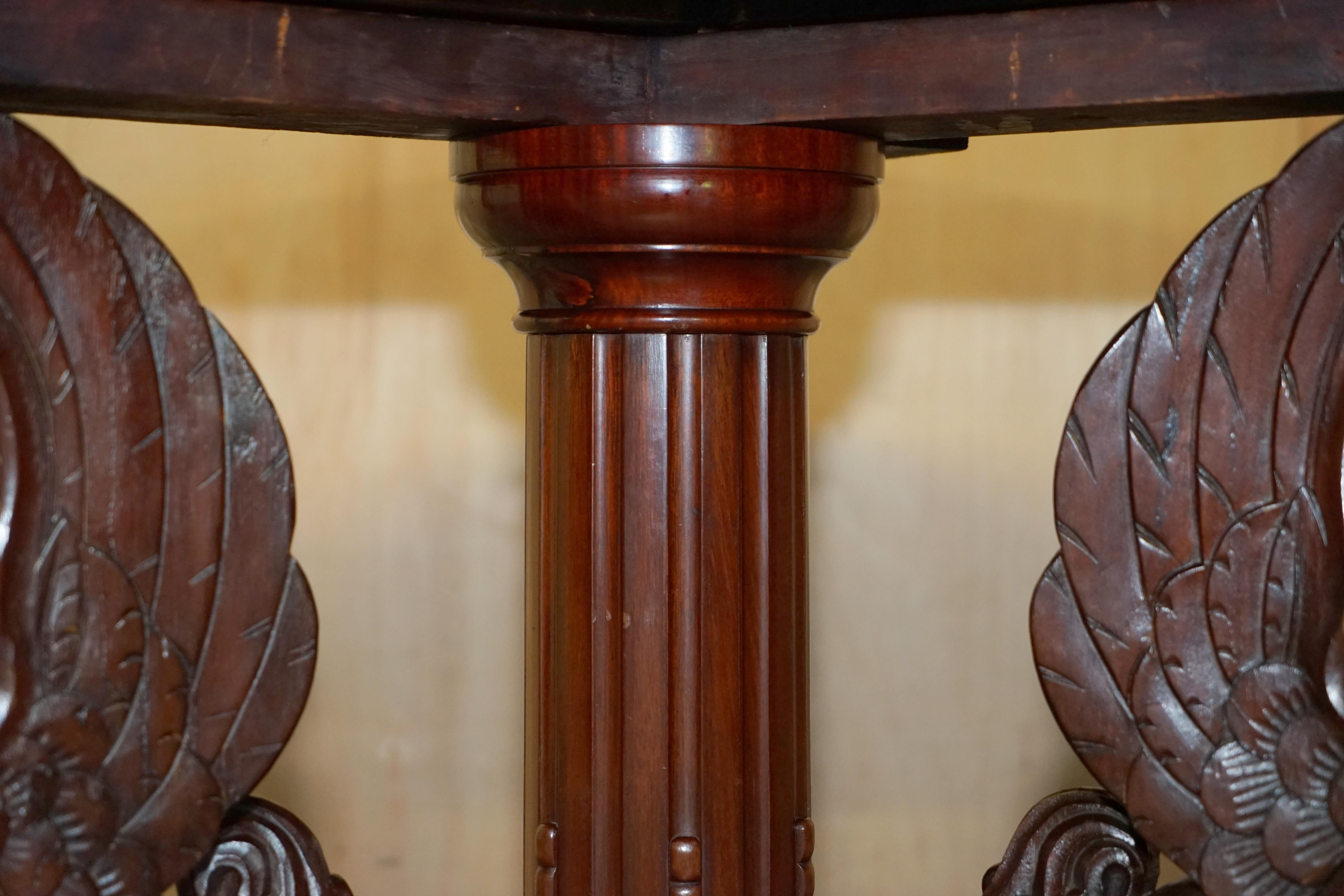 Fine Antique French Neoclassical Hardwood Centre Table with Sphinx Pillared Base For Sale 8