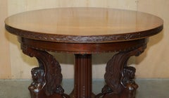 Fine Antique French Neoclassical Hardwood Centre Table with Sphinx Pillared Base