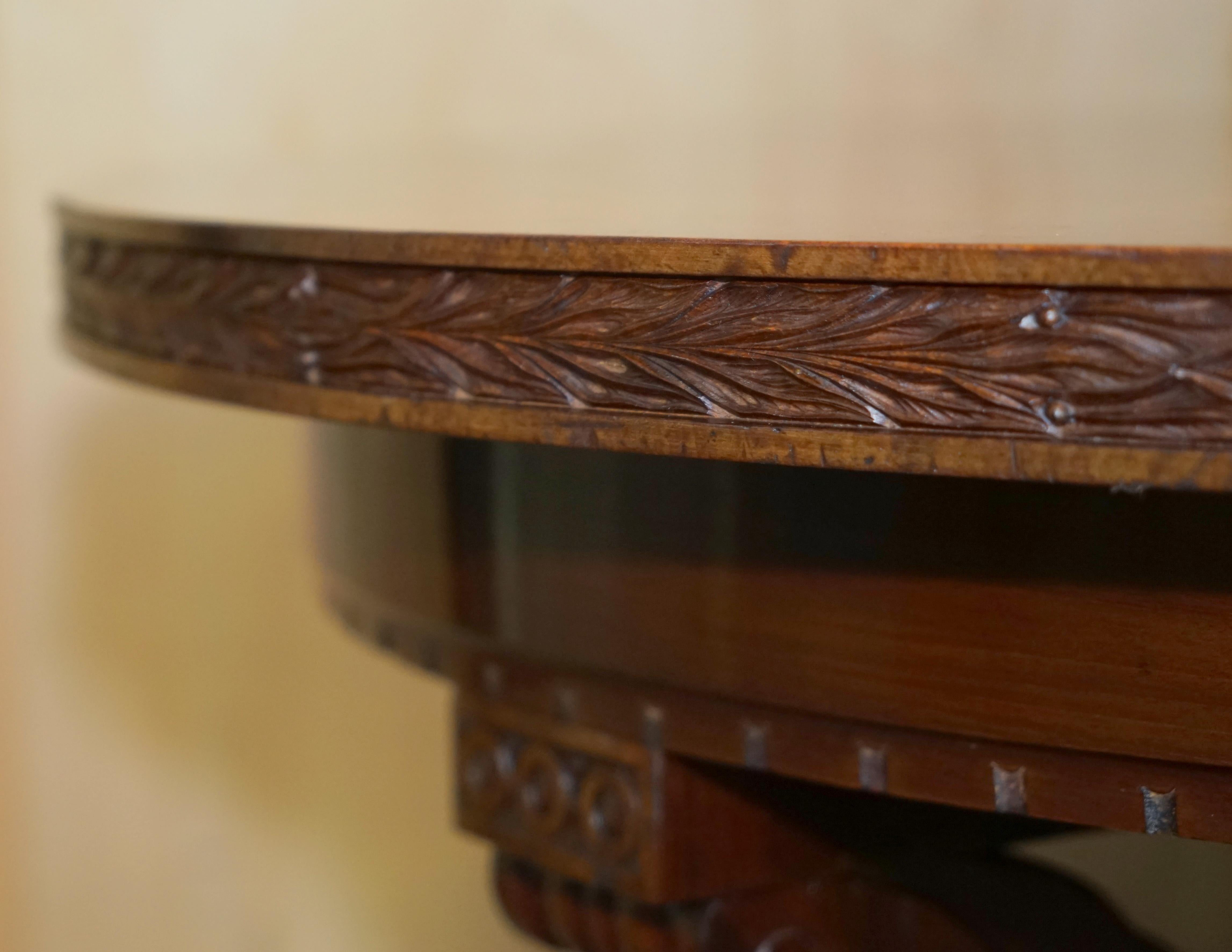 Hand-Crafted Fine Antique French Neoclassical Hardwood Centre Table with Sphinx Pillared Base For Sale