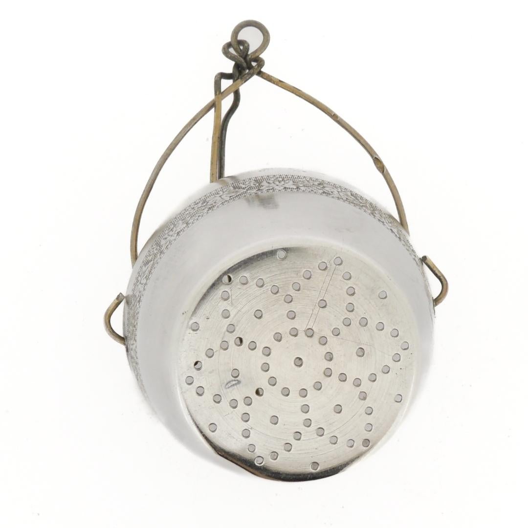 Fine Antique French Sterling Silver Tea Strainer For Sale 3