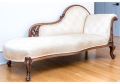 Fine Antique French Style Chaise With Custom Fabric