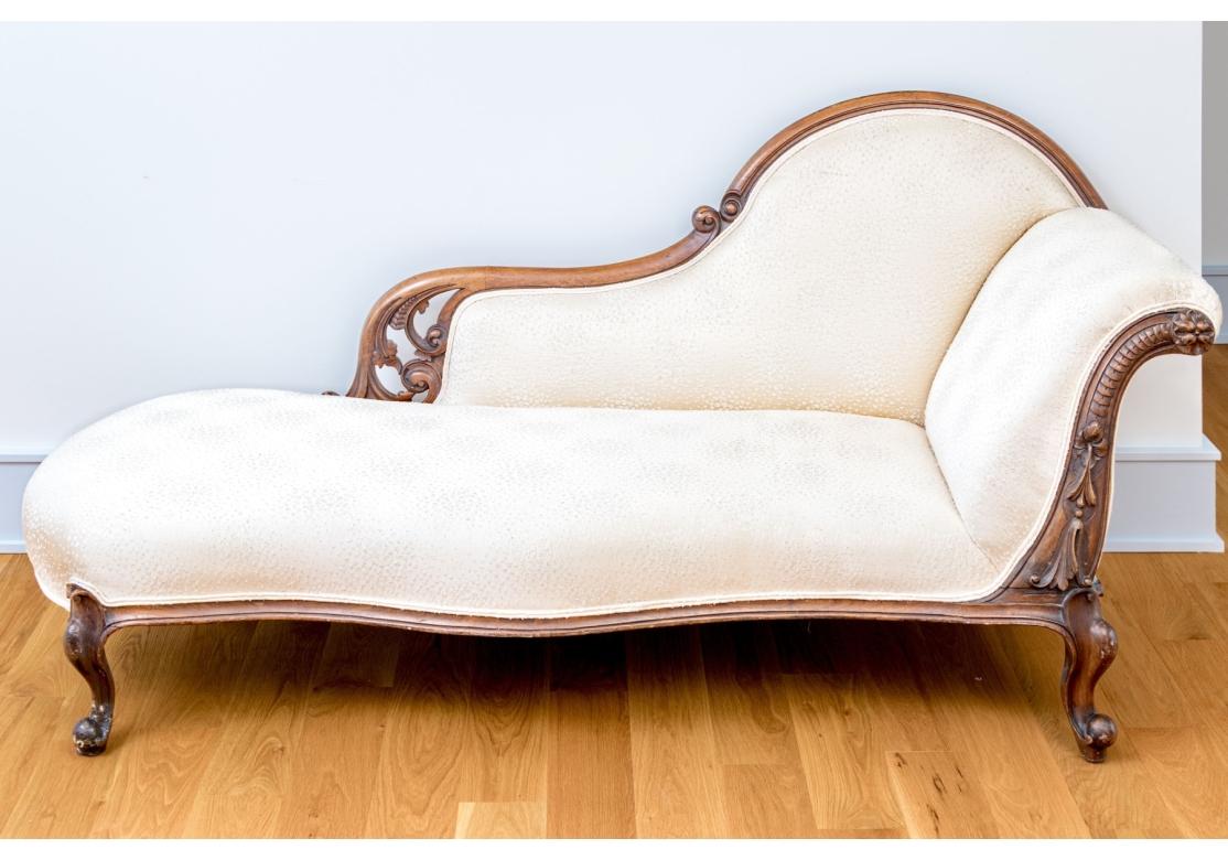 Napoléon III Chaise ancienne de style français avec tissu personnalisé en vente