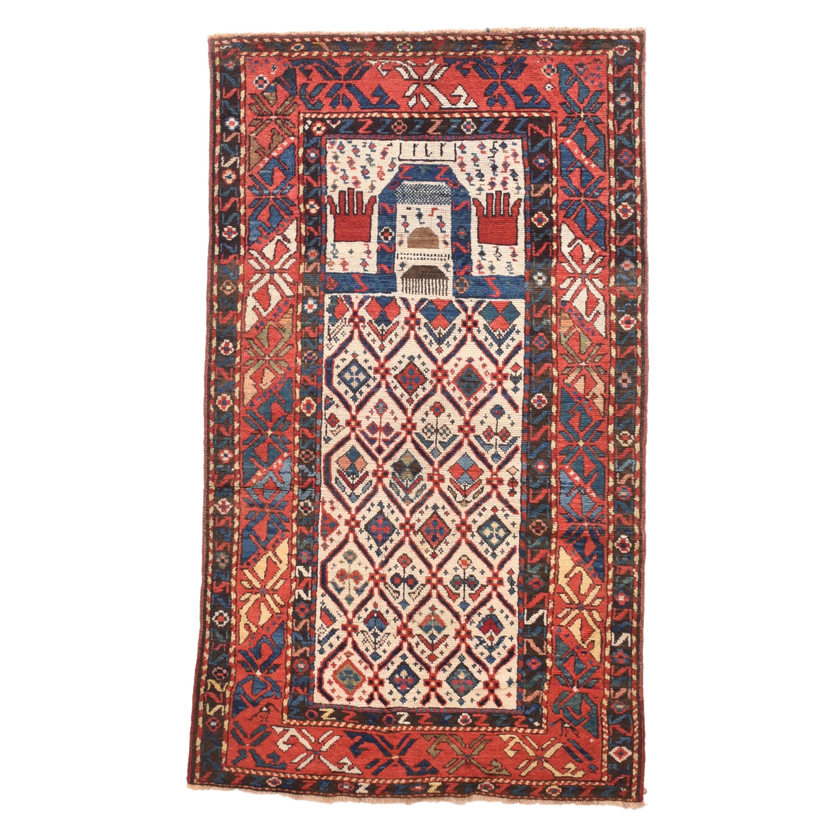 Antique Caucasian Prayer Rug