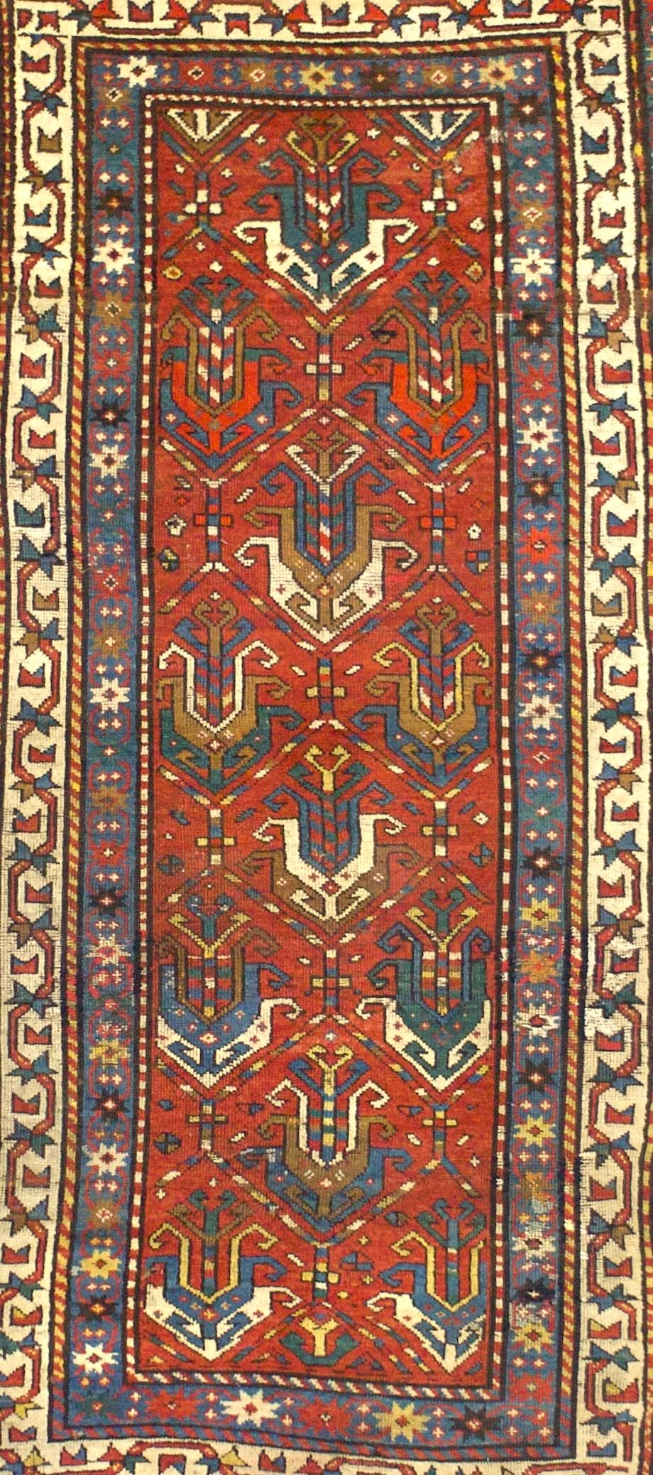 Tapis ancien Ganje Kazak 3'4