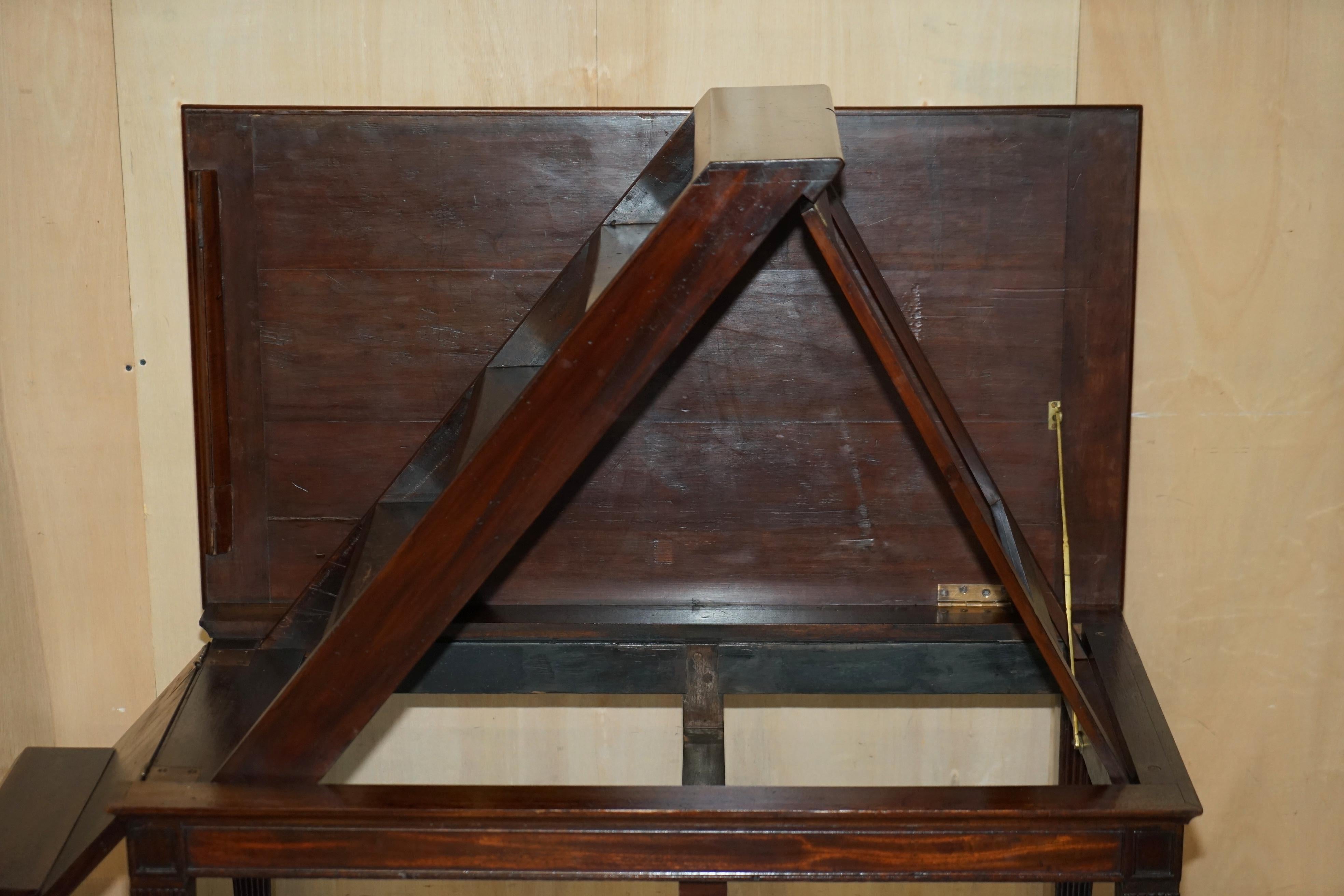 Fine Antique George III circa 1820 Metamorphic Library Desk into Bookcase Ladder For Sale 4