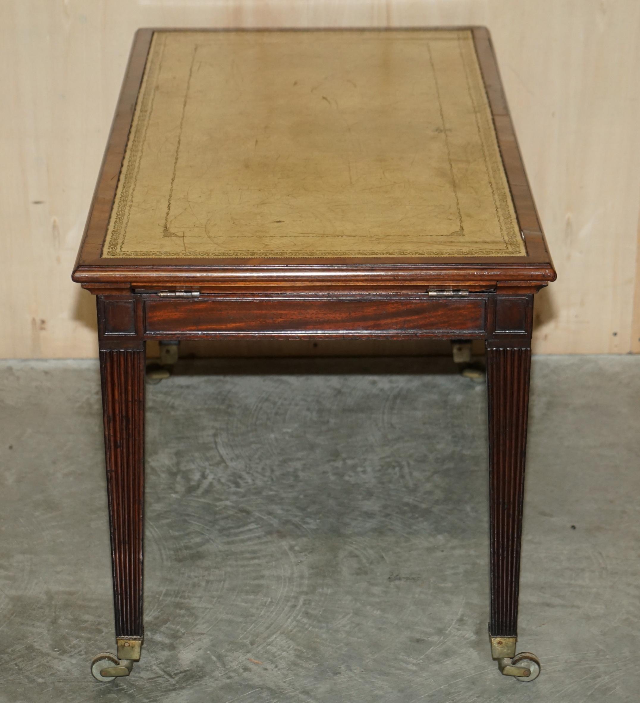 Fine Antique George III circa 1820 Metamorphic Library Desk into Bookcase Ladder For Sale 1