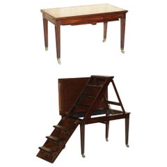 Antiguo Escritorio de Biblioteca Metamórfico Jorge III circa 1820 en Escalera de Librero
