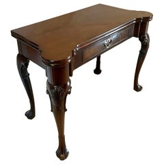 Fine Antique George lI Irish Chippendale Quality Mahogany Card/Side Table