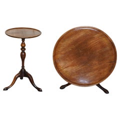 Belle lampe d'appoint géorgienne ancienne à trois pieds en acajou, datant d'environ 1820, table à vin