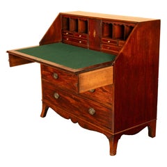 Fine Antique Georgian Mahogany Sheraton Inlaid Secretary Desk Bureau Chest 1780