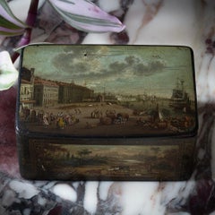 Fine Antique Georgian Papier Mache Snuff Box