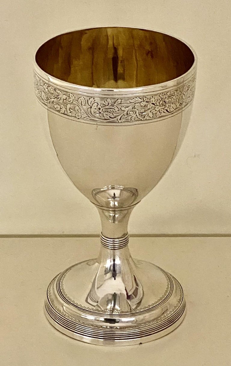 European Fine Antique Georgian Sterling Silver Drinking Goblet Circa 1798 For Sale