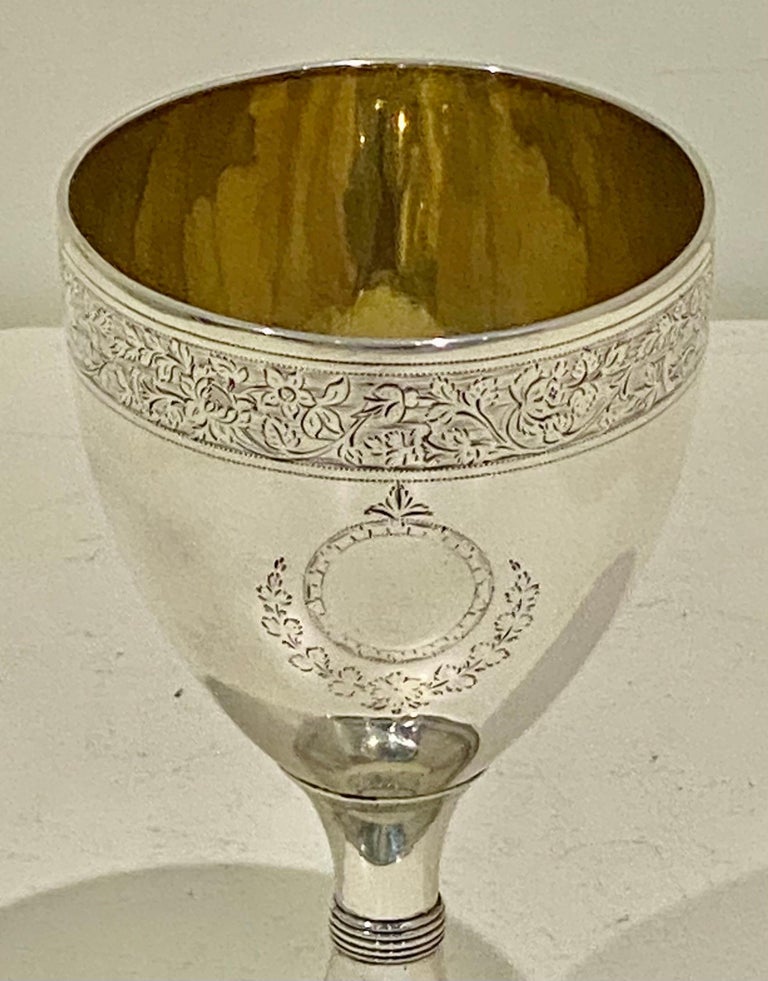 Fine Antique Georgian Sterling Silver Drinking Goblet Circa 1798 For Sale 2