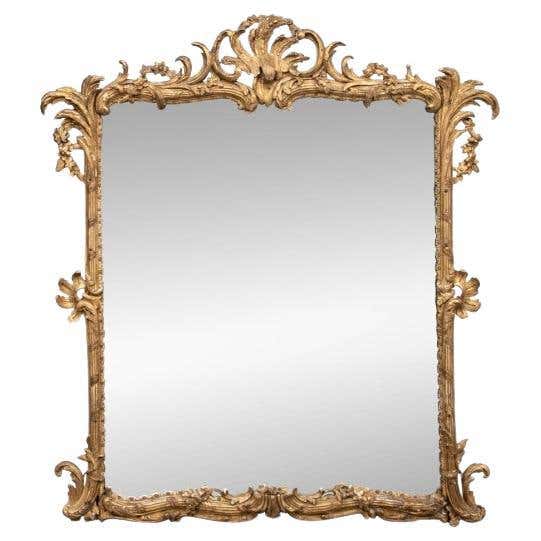 Fine Antique Gilt Rococo Style Mirror For Sale at 1stDibs