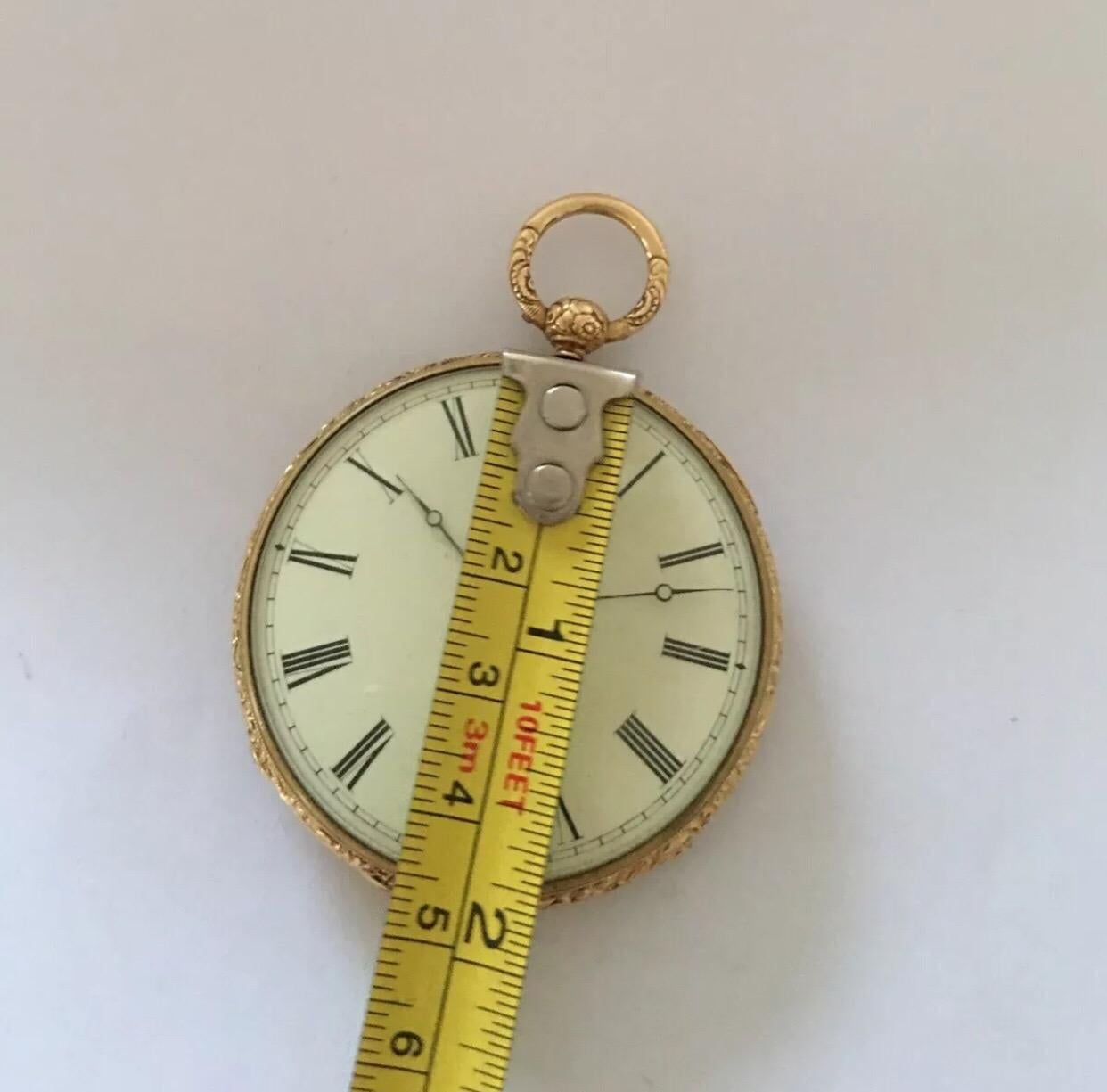 Fine Antique Gold-Plated Key-Wind Pocket Watch For Sale 3