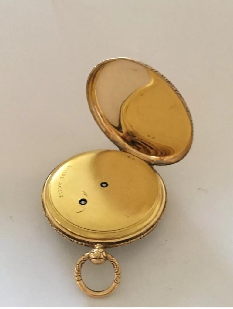 Fine Antique GoldPlated KeyWind Pocket Watch For Sale at 1stDibs