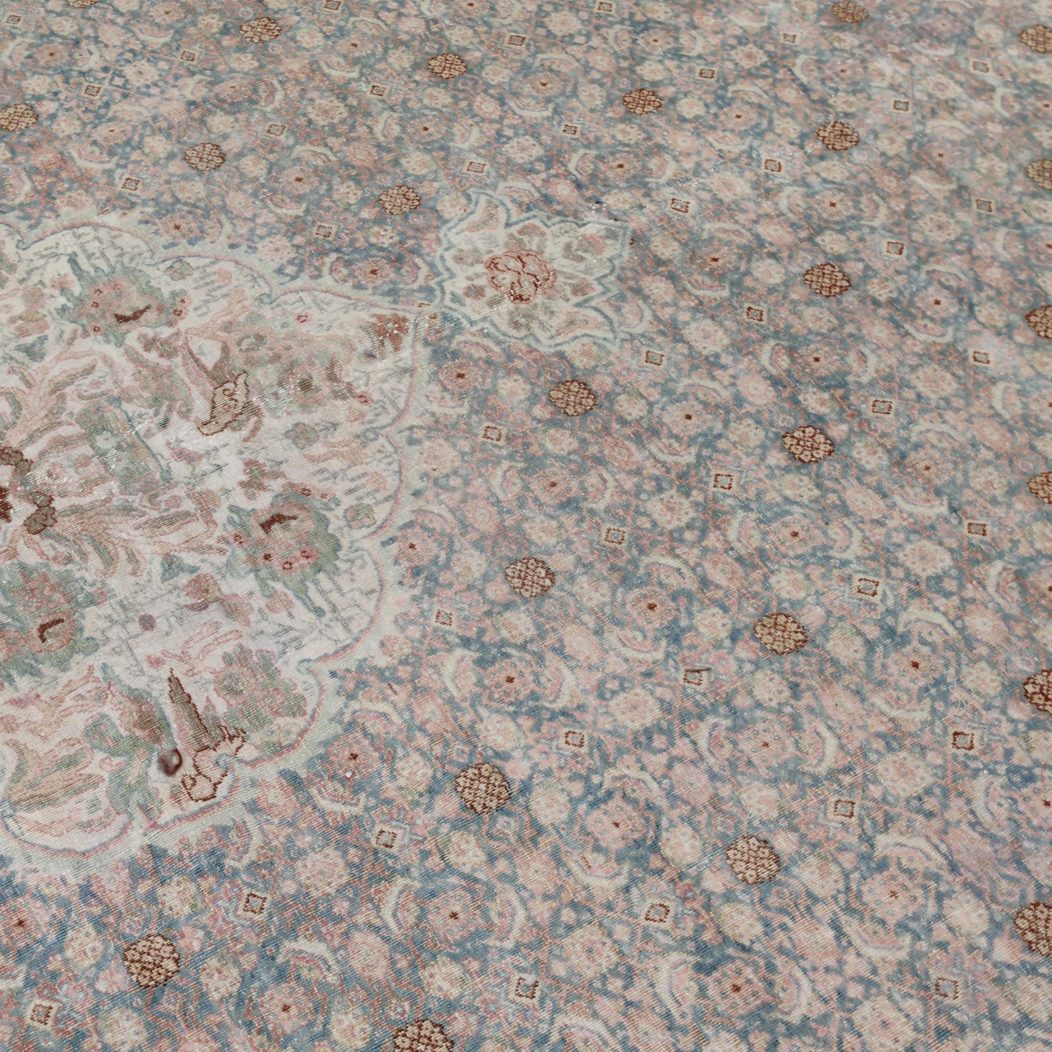 Azerbaijani Fine Antique Halvei Bidjar Rug with Pastel Colours For Sale