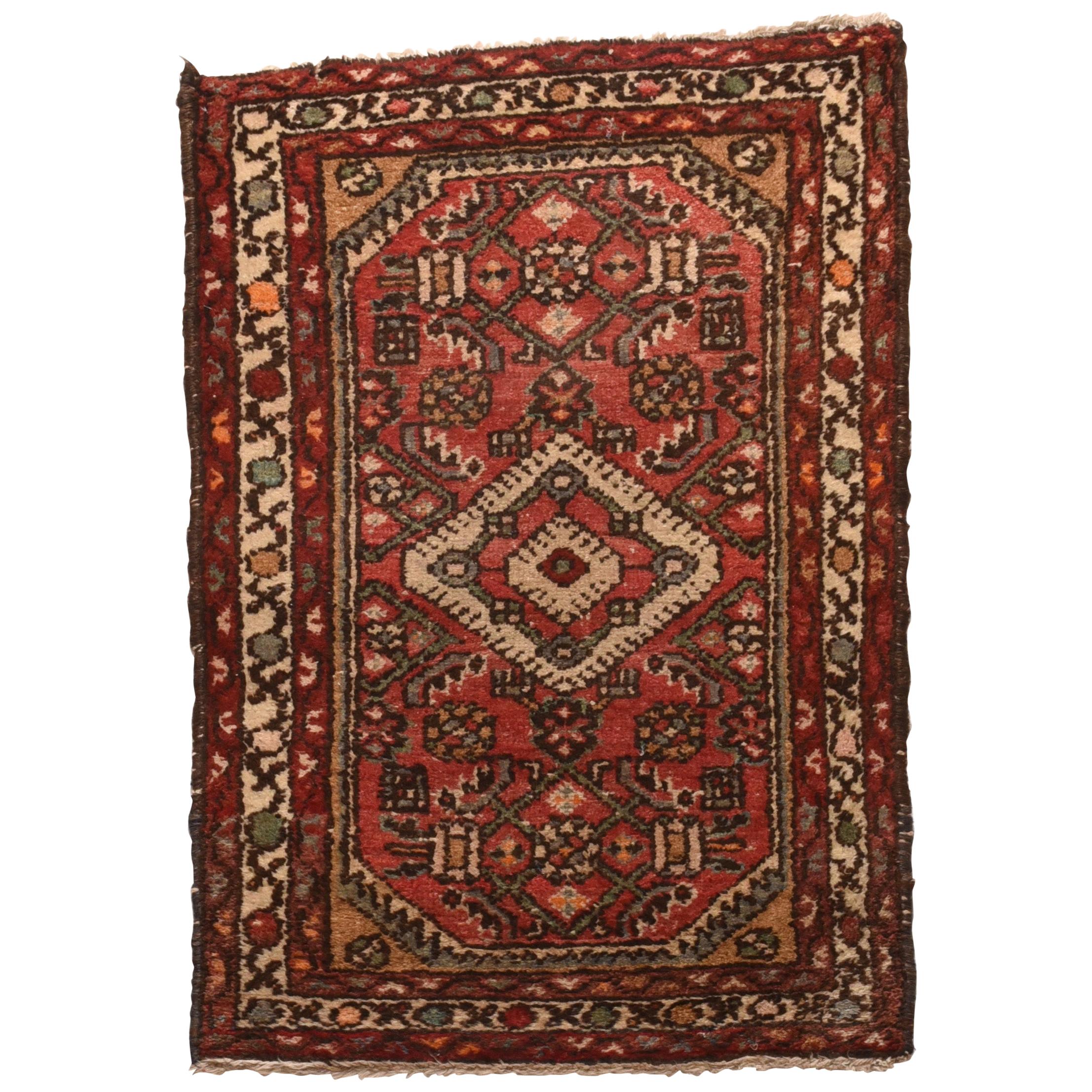 Fine Antique Hamedan Persian Rug, Hand Knotted, circa 1920