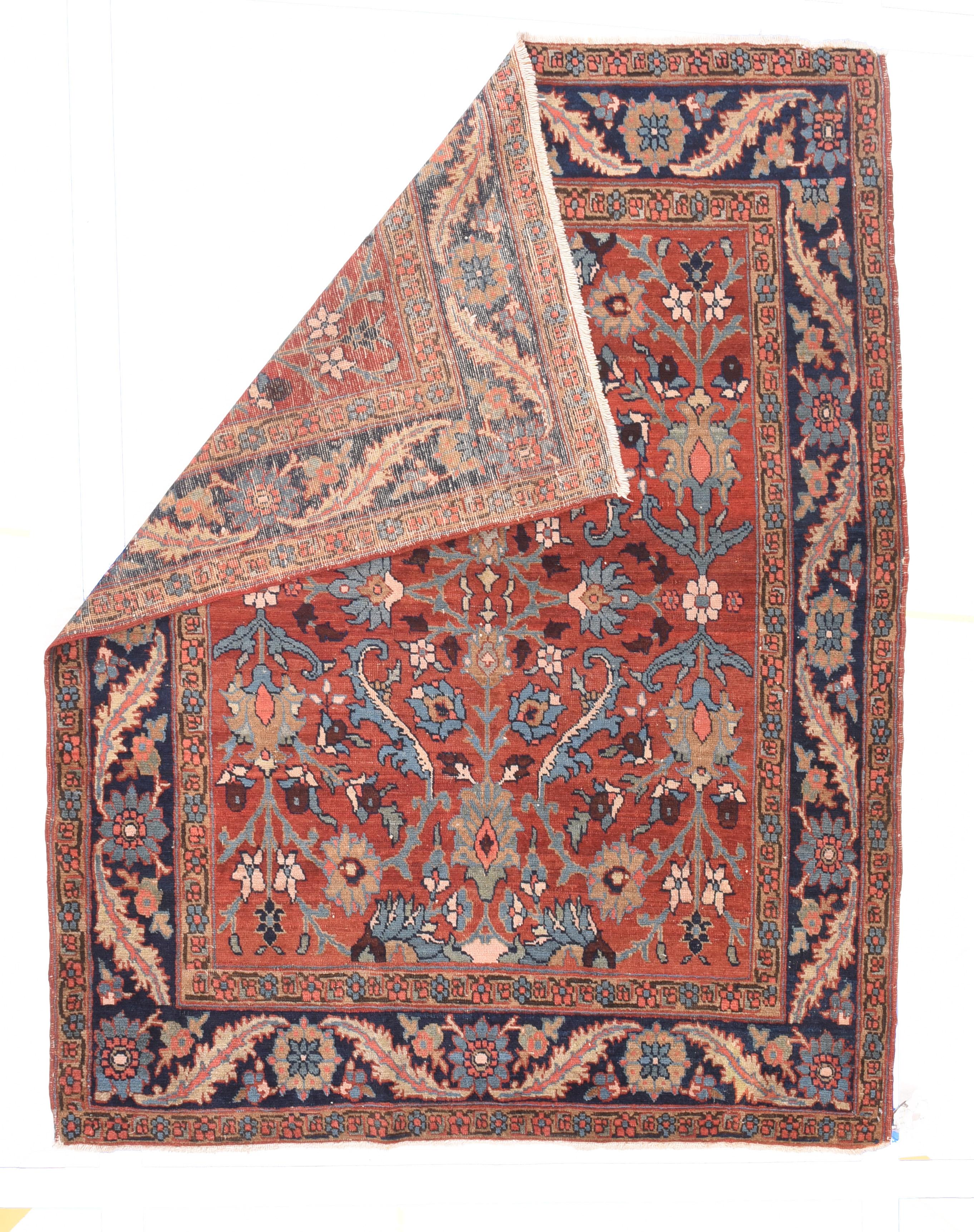Tribal Fine Antique Heriz Persian Rug, Hand Knotted, circa 1890