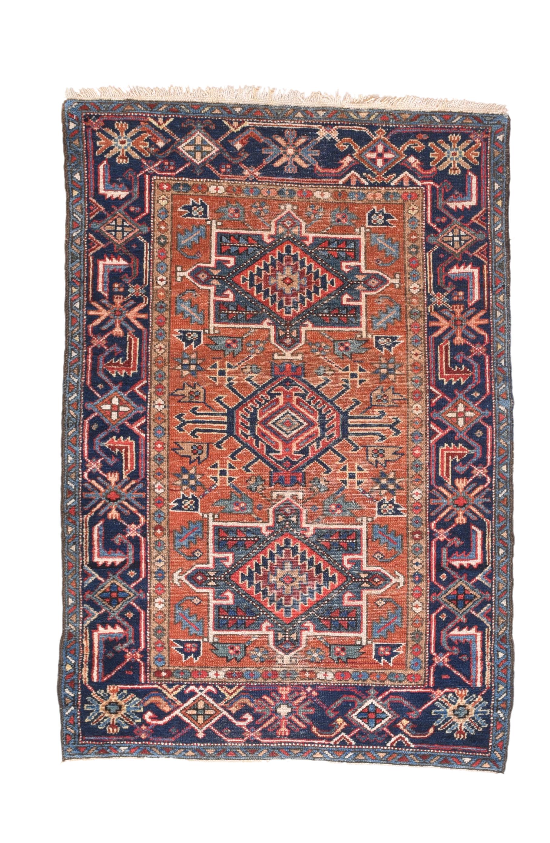 Hand-Knotted Fine Antique Heriz Persian Rug, Hand Knotted, circa 1890