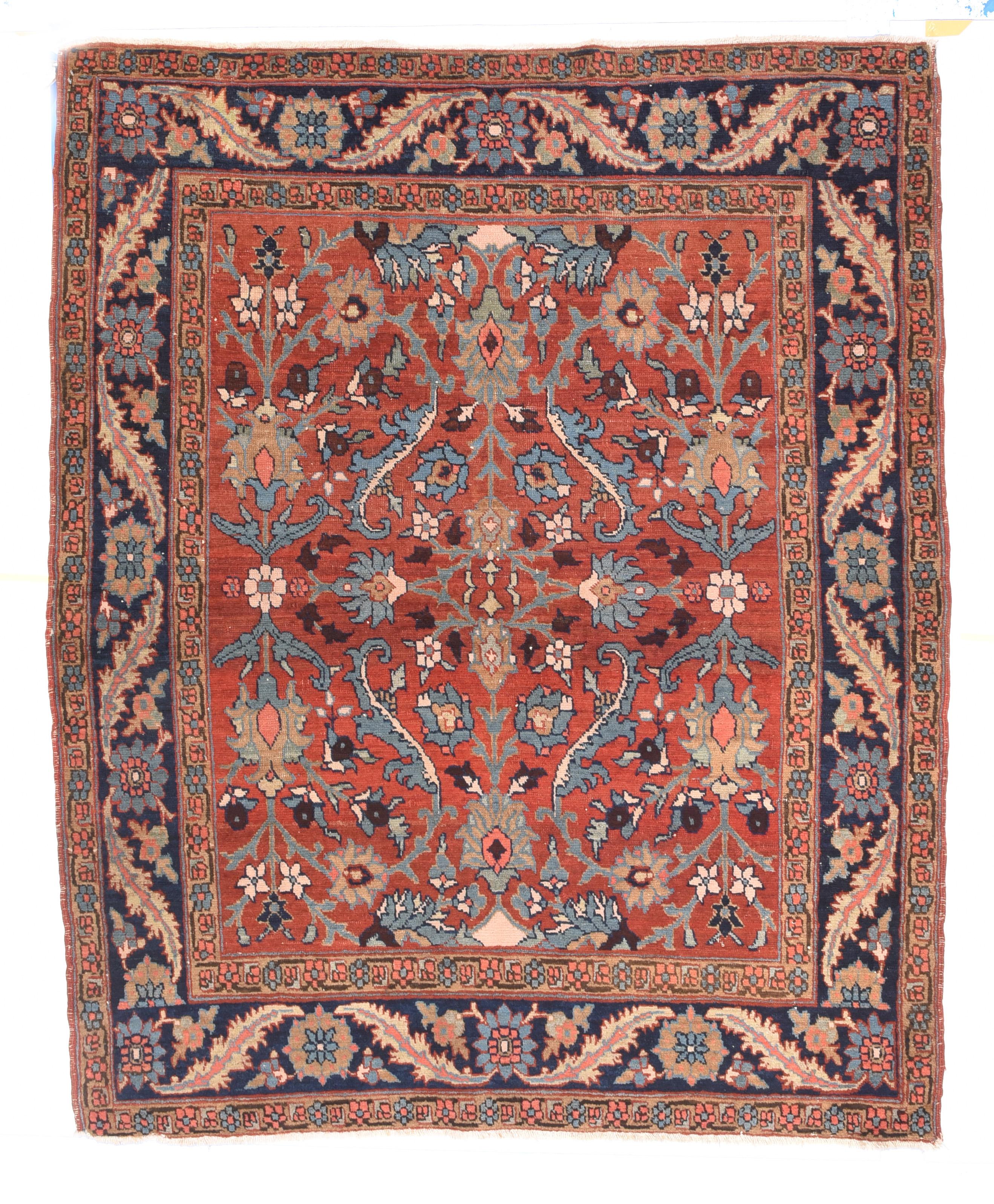 Hand-Knotted Fine Antique Heriz Persian Rug, Hand Knotted, circa 1890