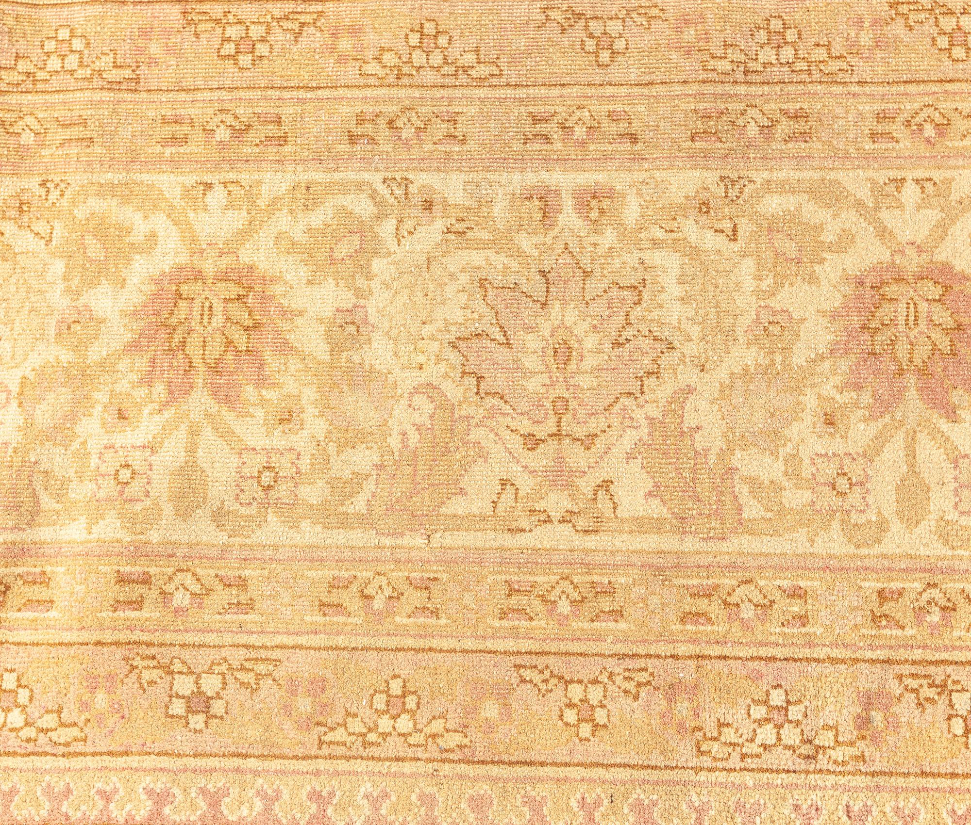 Antique Indian Amritsar Botanic Rug Size Adjusted In Good Condition For Sale In New York, NY