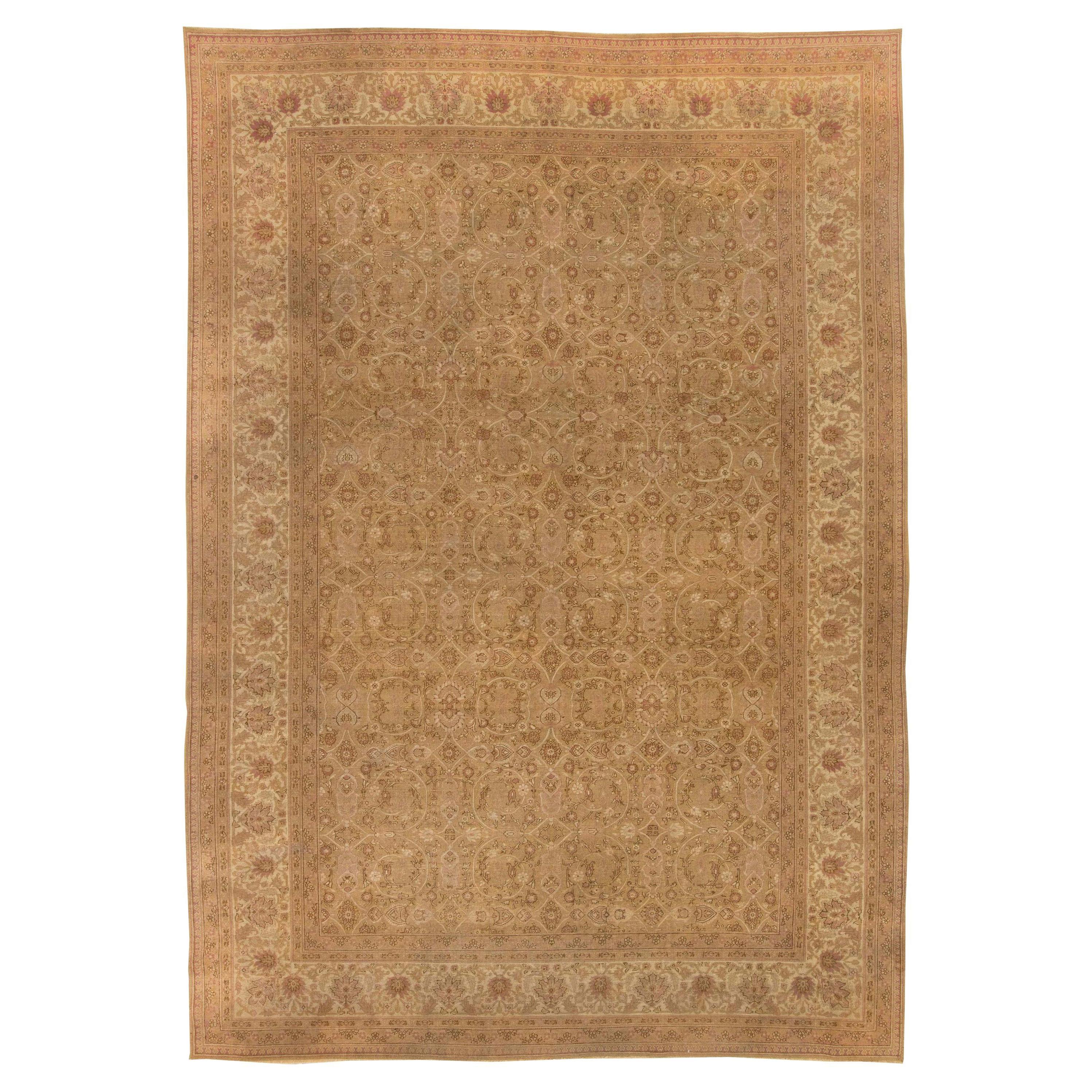 Antiker indischer Amritsar Botanic Teppich, Größe verstellbar, antik