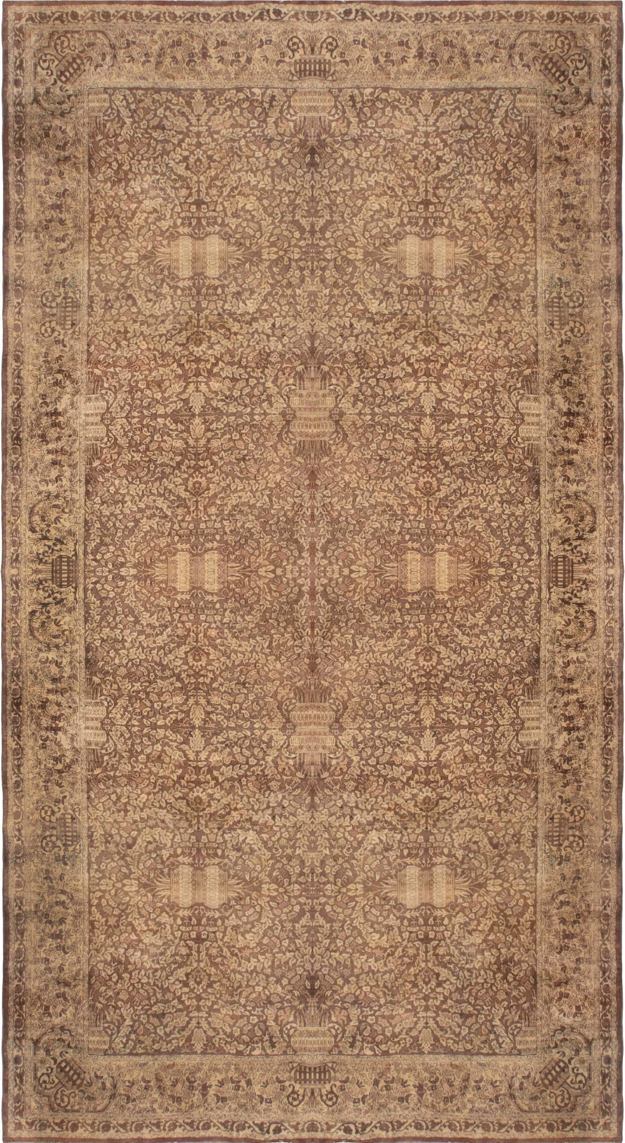 Antique Indian Amritsar Handmade Wool Rug For Sale