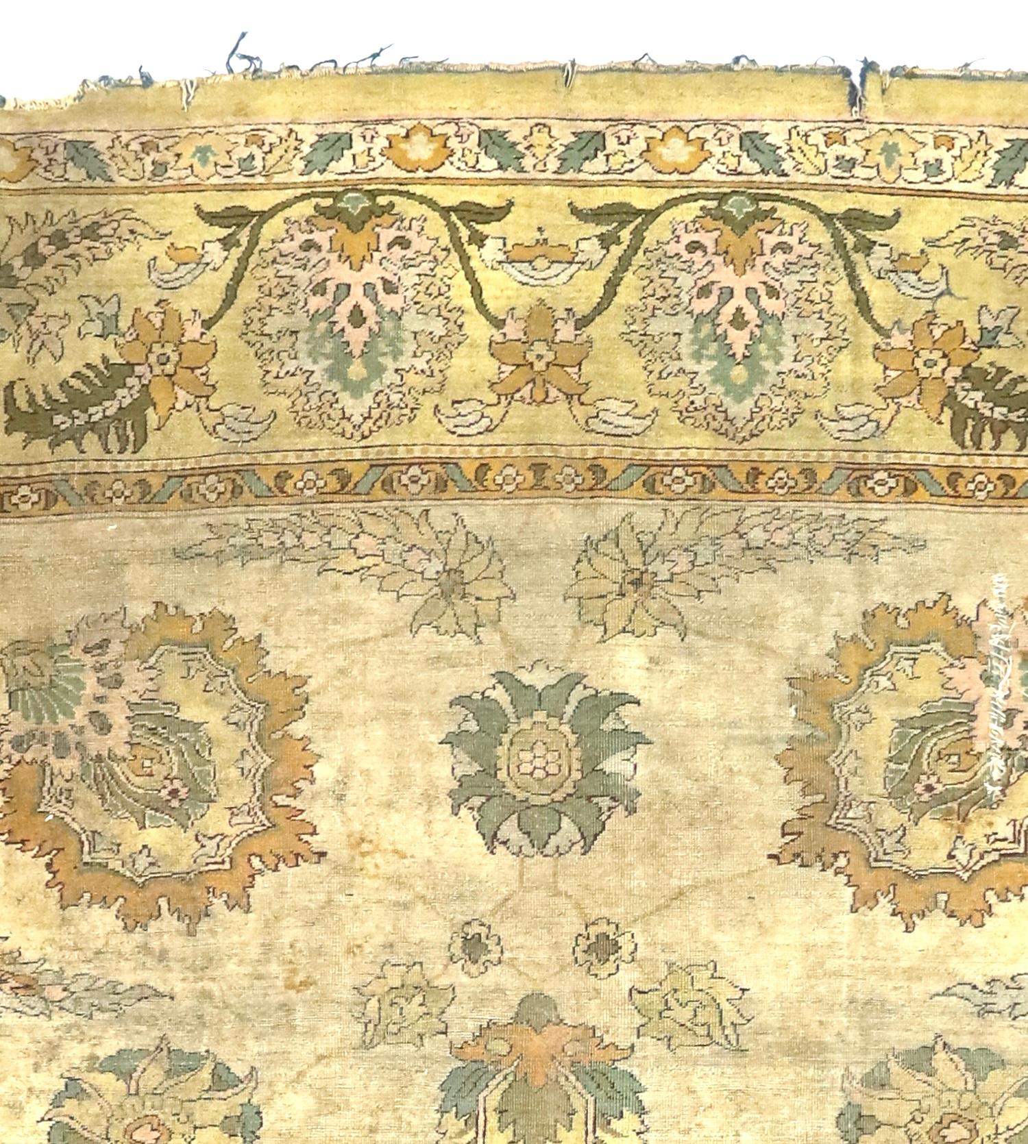 XIXe siècle Tapis ancien de l'Antiquité indienne d'Amritsar 9'3