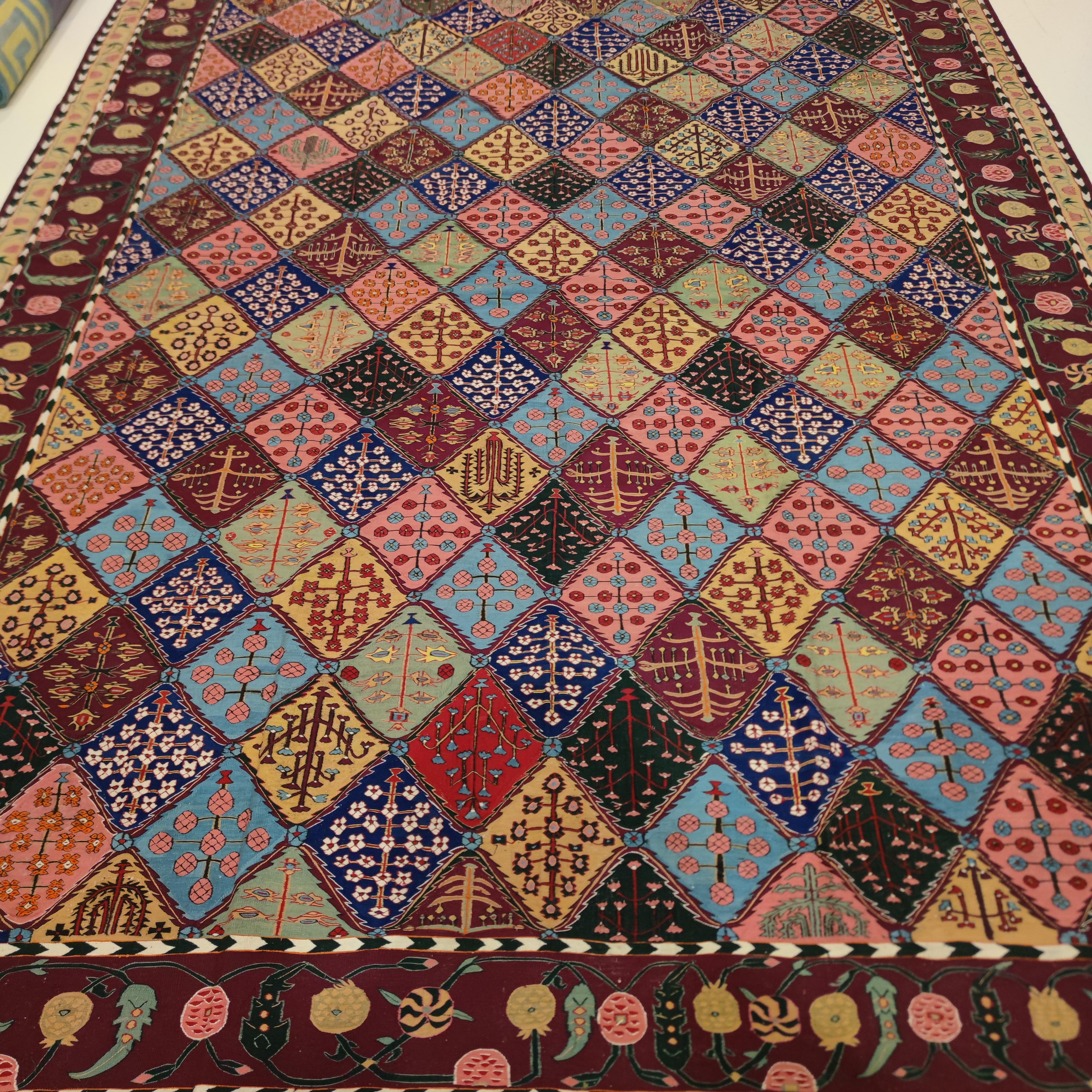 The weaving of flat-woven cotton carpets known as dhurries is cited in Mughal chronicles of the 15th century. Probably one of the earliest forms of floor covering, dhurries were woven in various formats according to their function, which range from