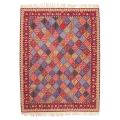 Fine Antique Indian Cotton Dhurrie Rug with Mughal Botanical Pattern