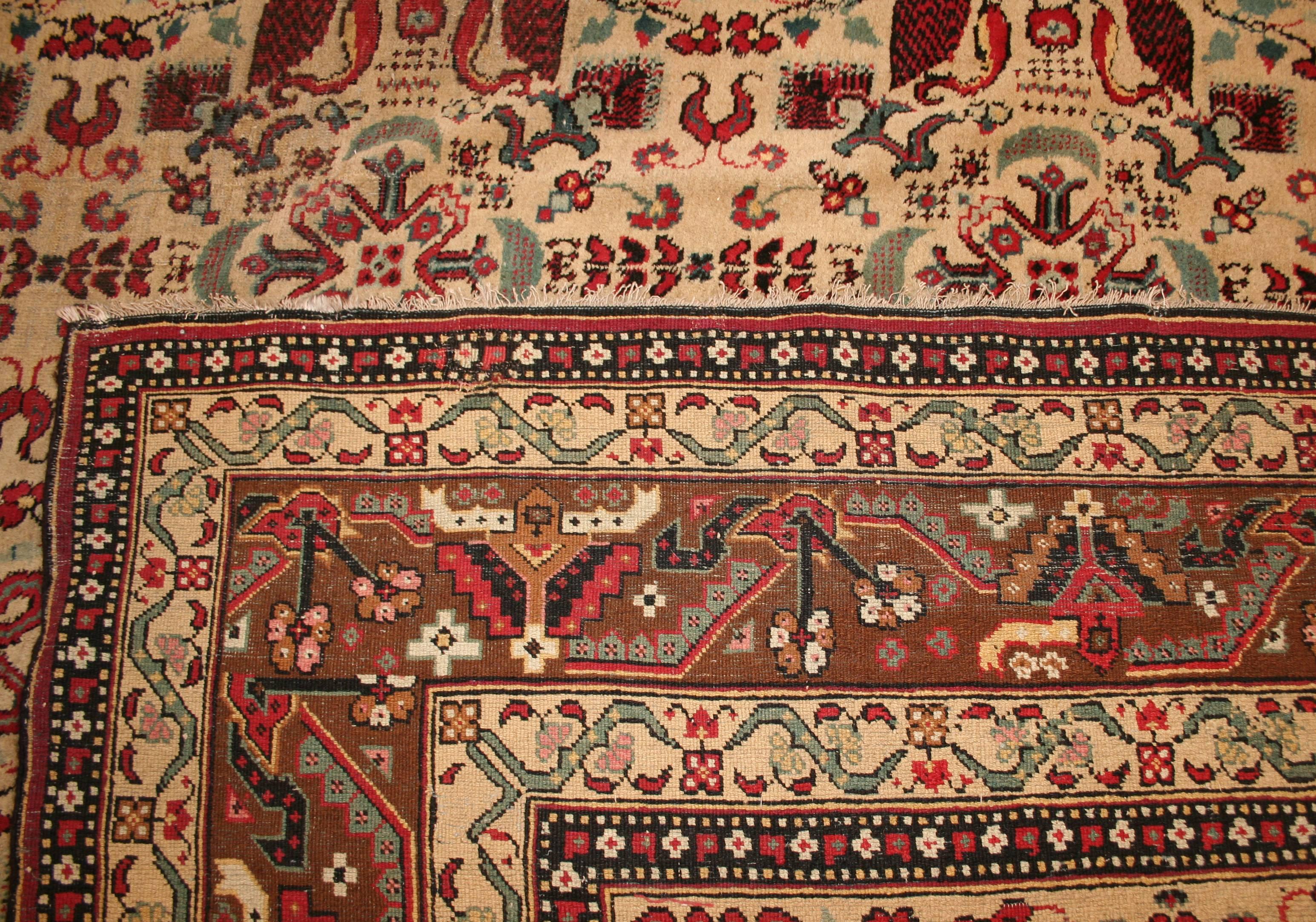 Late 19th Century Fine Antique Indian Ivory Agra Rug For Sale