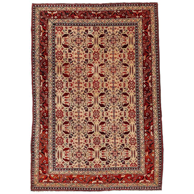 Emerald Green Fine Antique Indian Agra Rug For Sale at 1stDibs