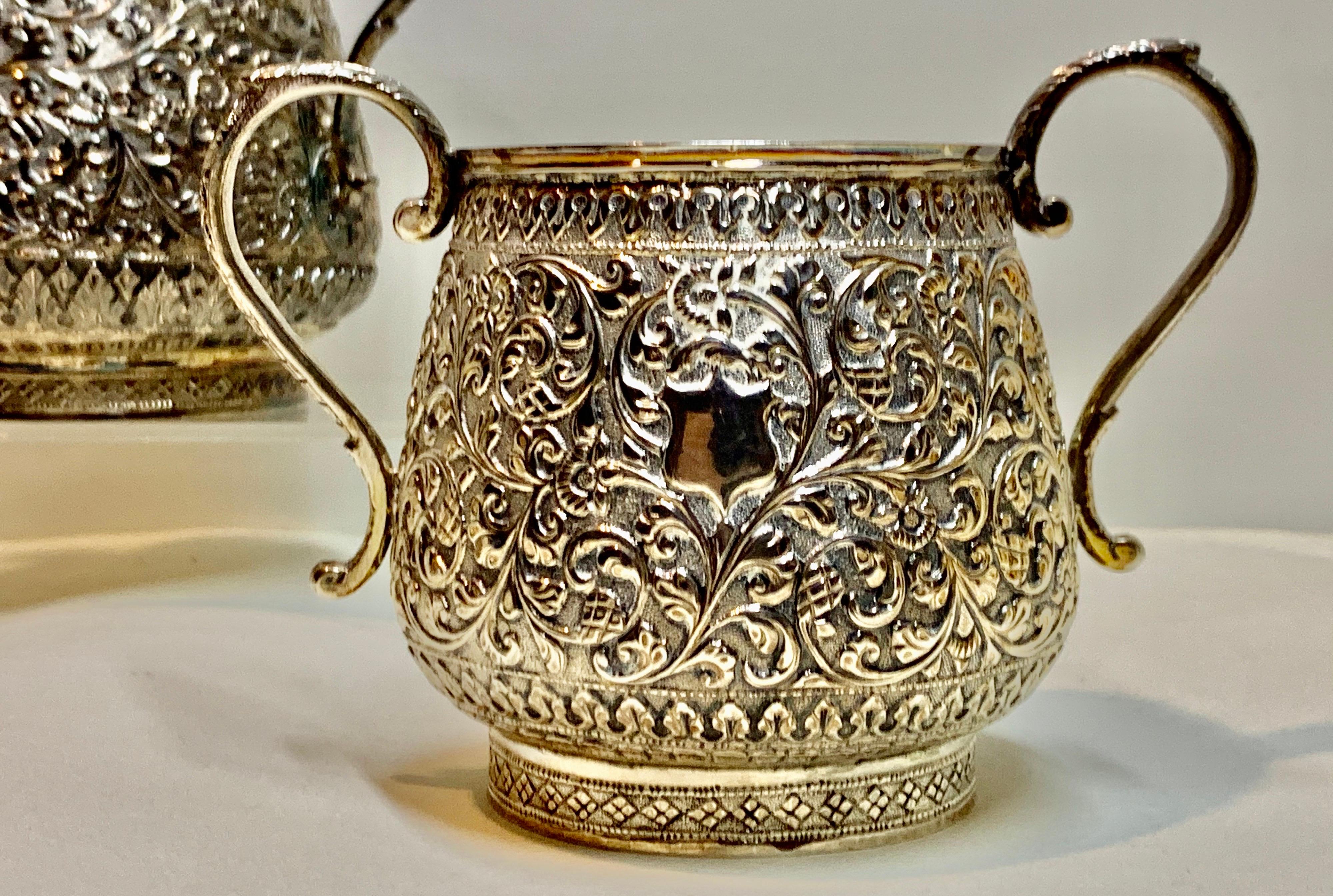 indian silver tea set