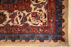 Fine Antique Indian Lahore Burmese Ruby Red Carpet with All-Over Design