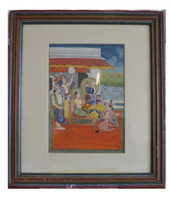 Fine Antique Indian Painting Radna Krishna, 18th Century