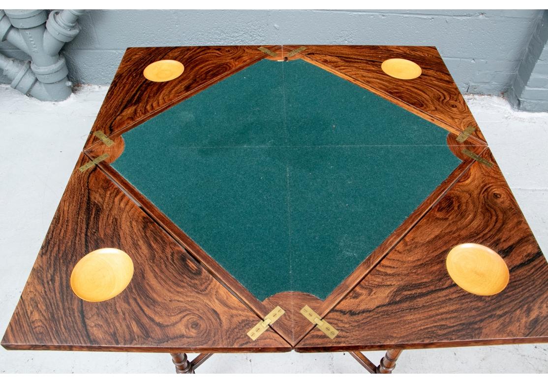 Victorian Fine Antique Inlaid Oak Handkerchief Table For Sale