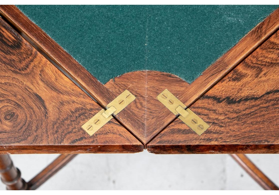 Fine Antique Inlaid Oak Handkerchief Table For Sale 2