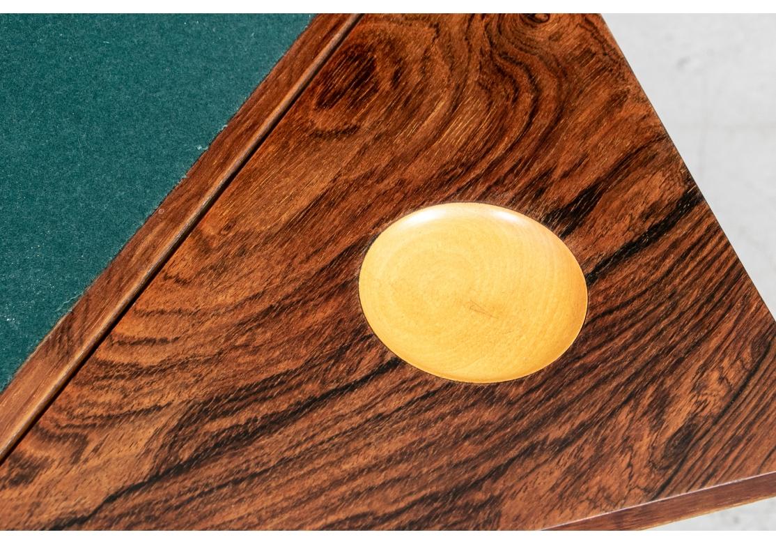 Fine Antique Inlaid Oak Handkerchief Table For Sale 3