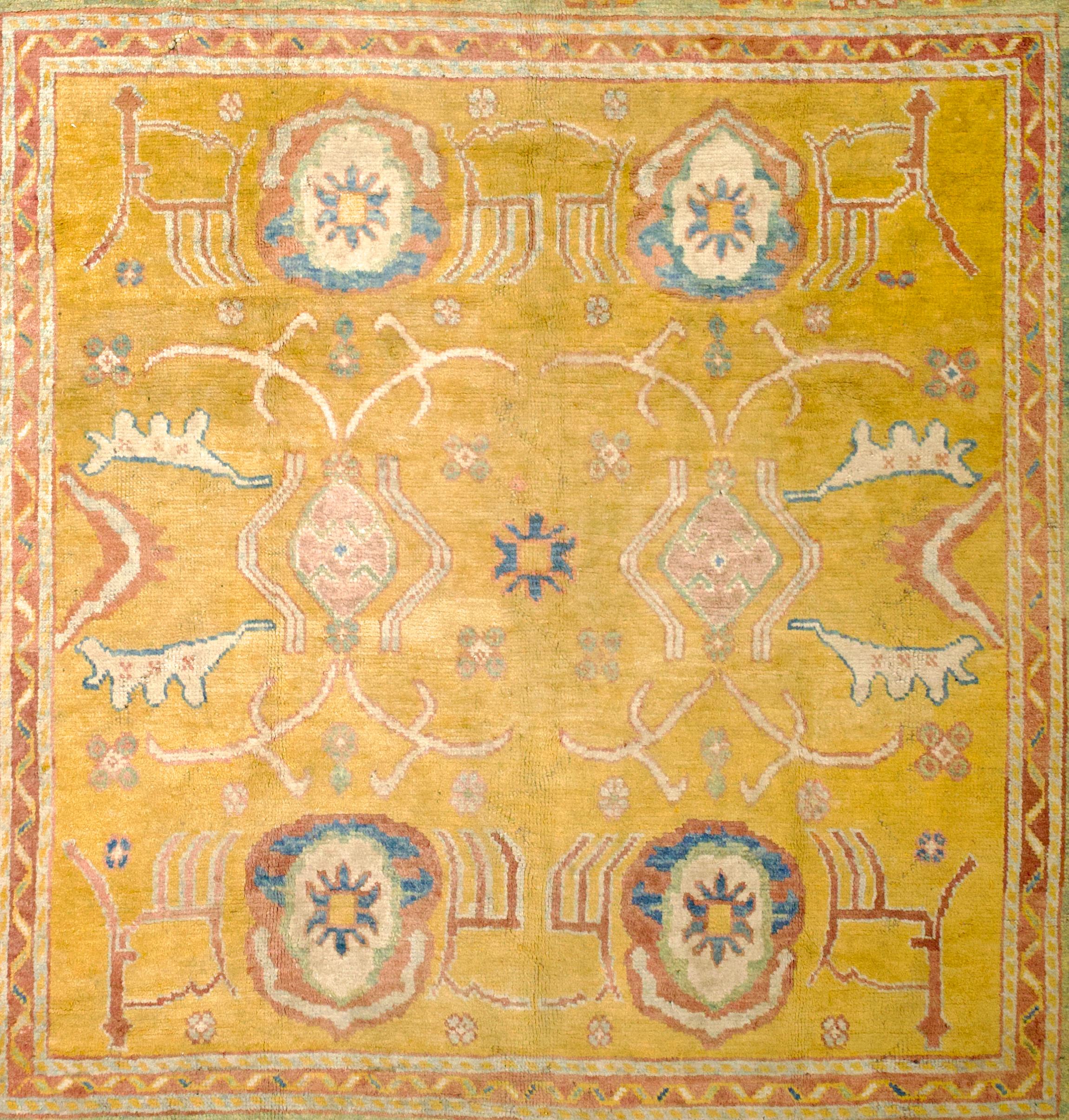 Northern Irish Fine Antique Irish Donegal Rug 5’0