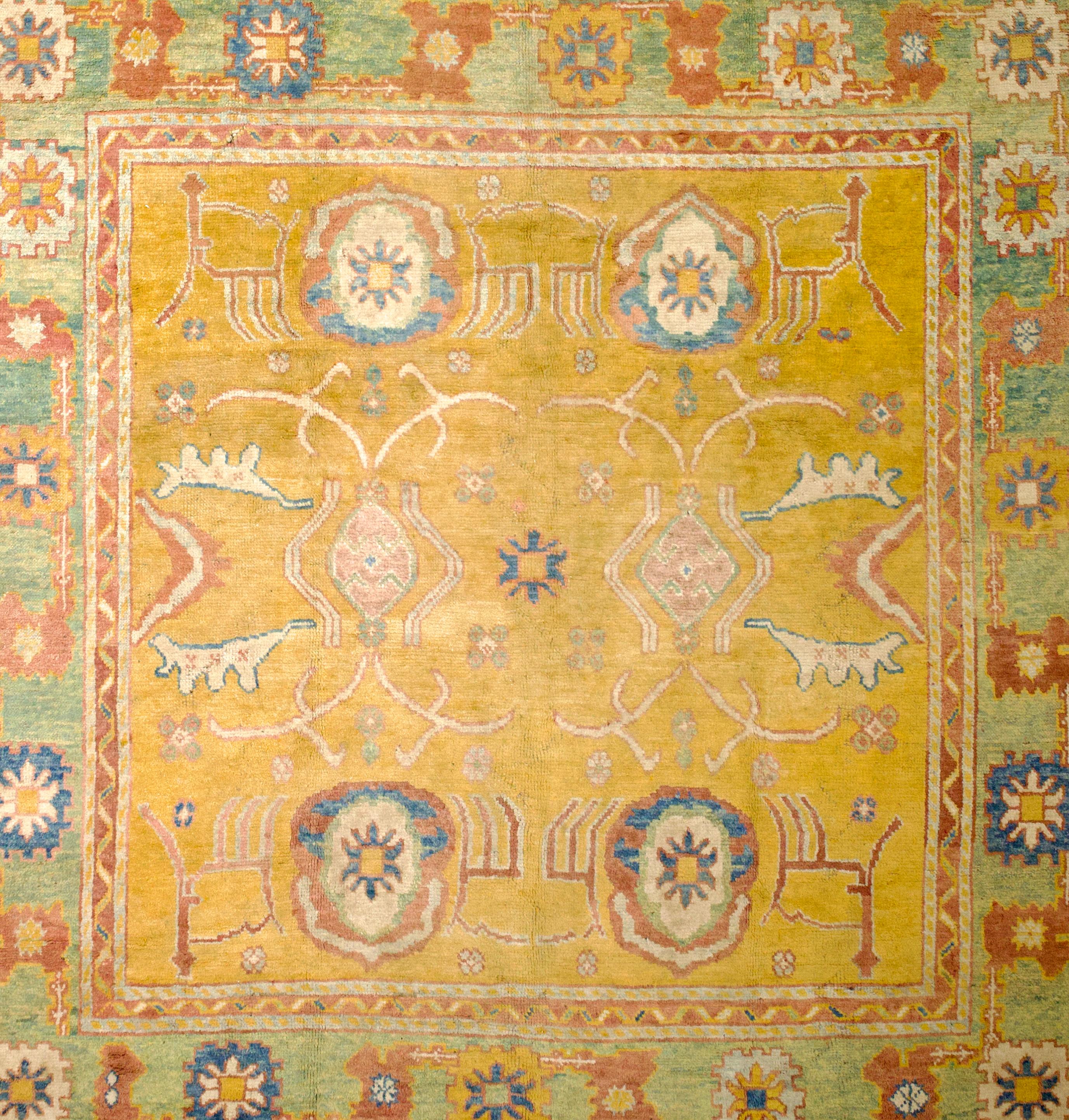 Wool Fine Antique Irish Donegal Rug 5’0