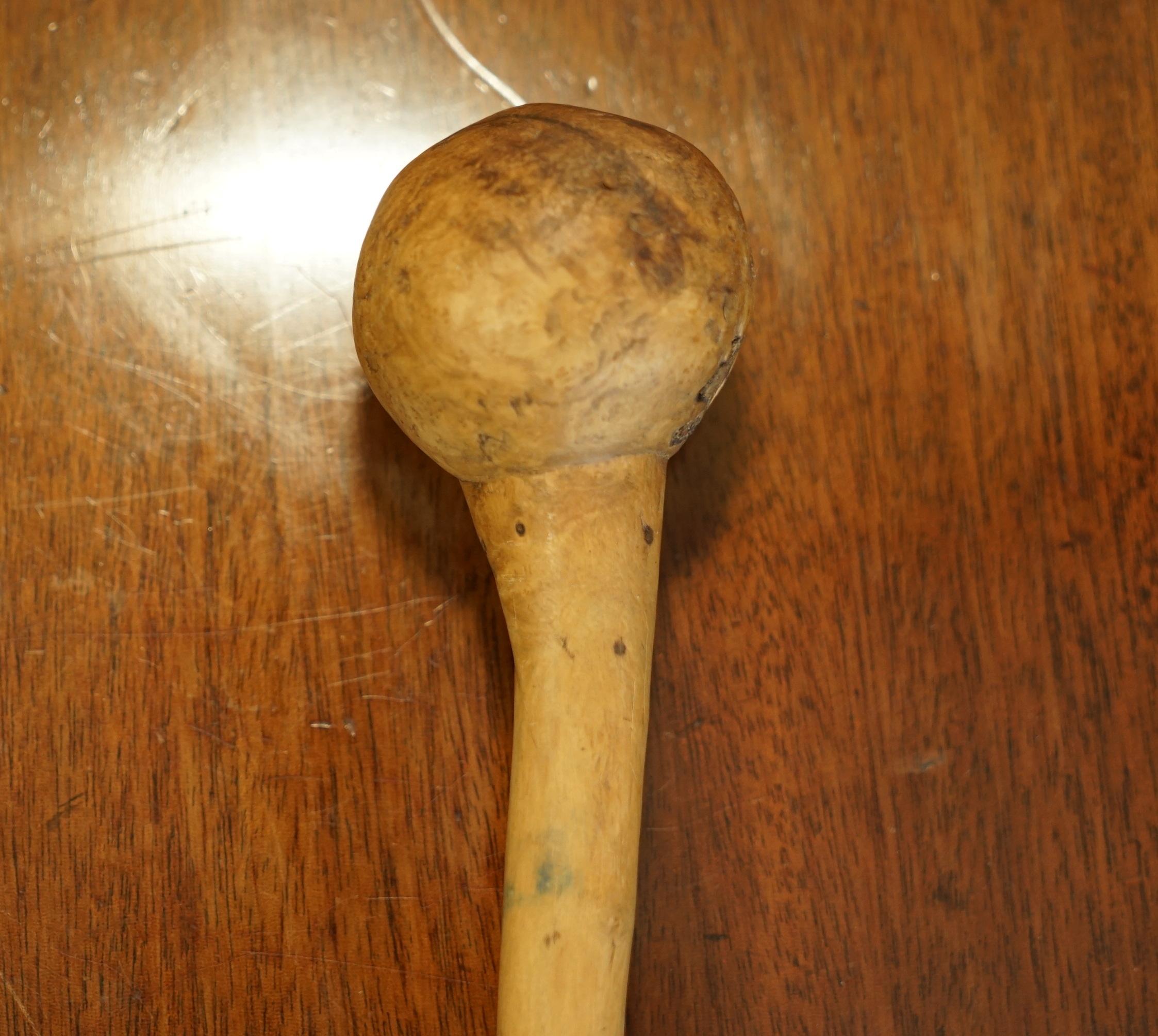Fino Palo Antiguo Irlandés Knobkerrie Muy Coleccionable y Primativo Uno de Dos en venta 9