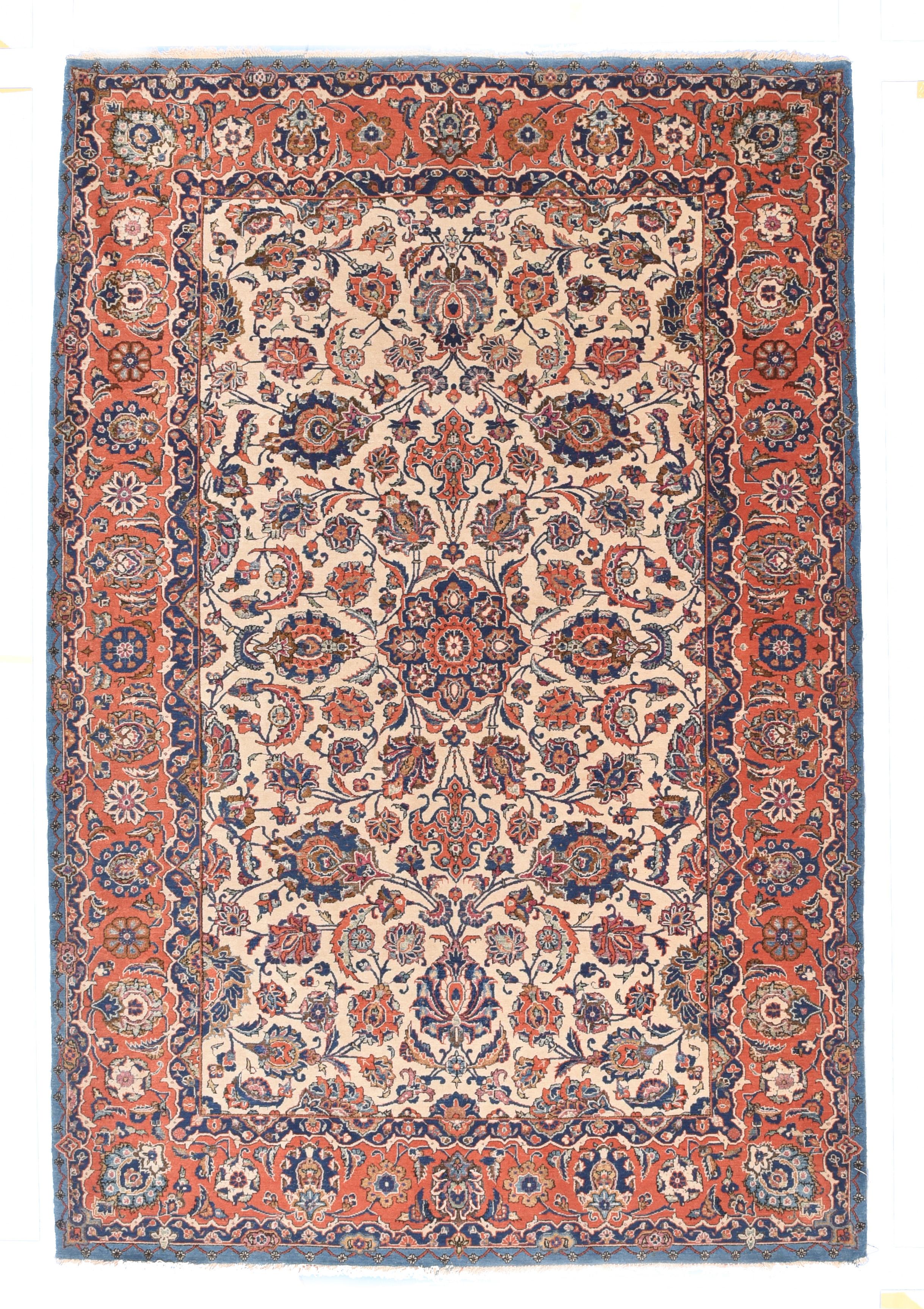 Hand-Knotted Fine Antique Persian Isfahan
