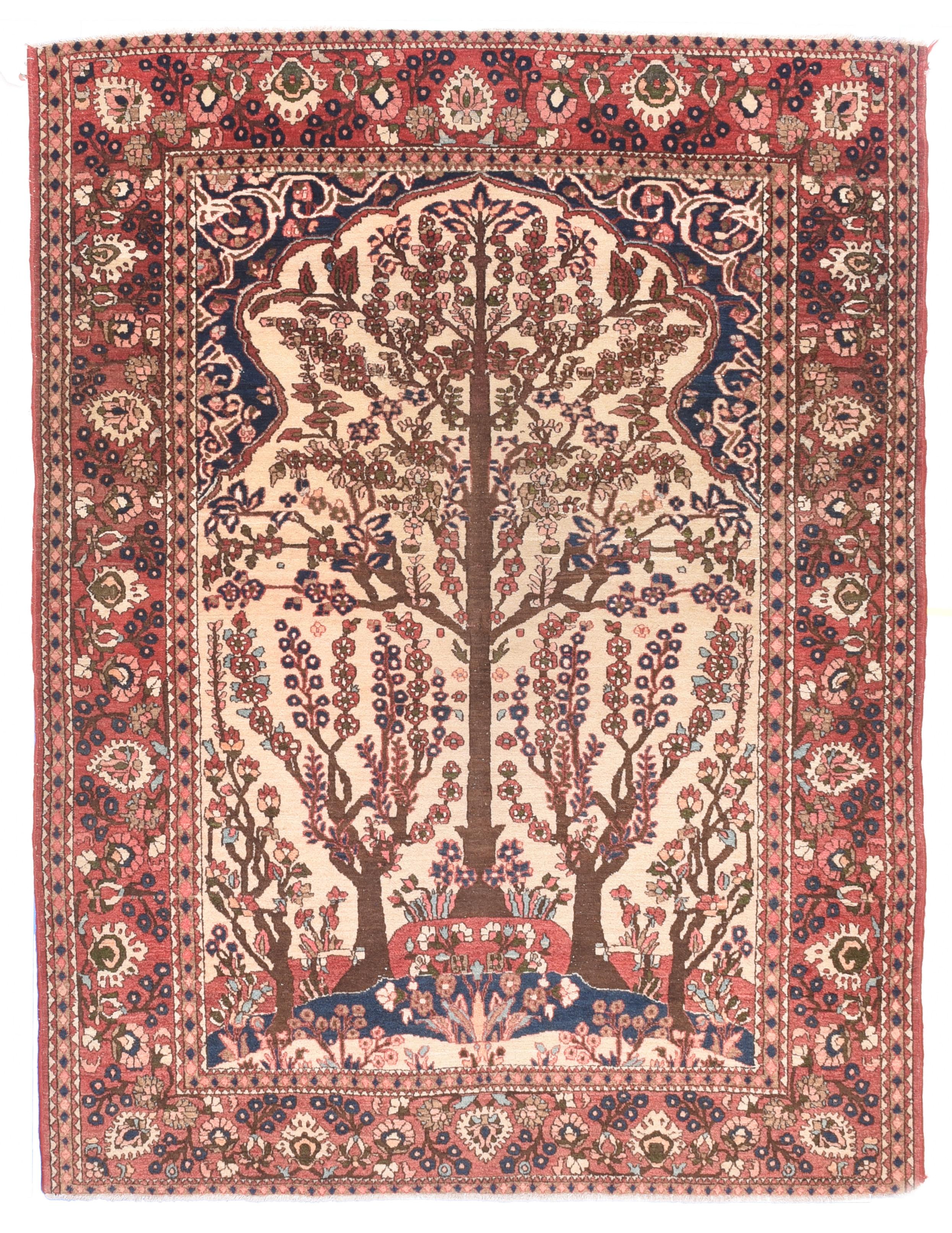 Hand-Knotted Fine Antique Persian Isfahan For Sale