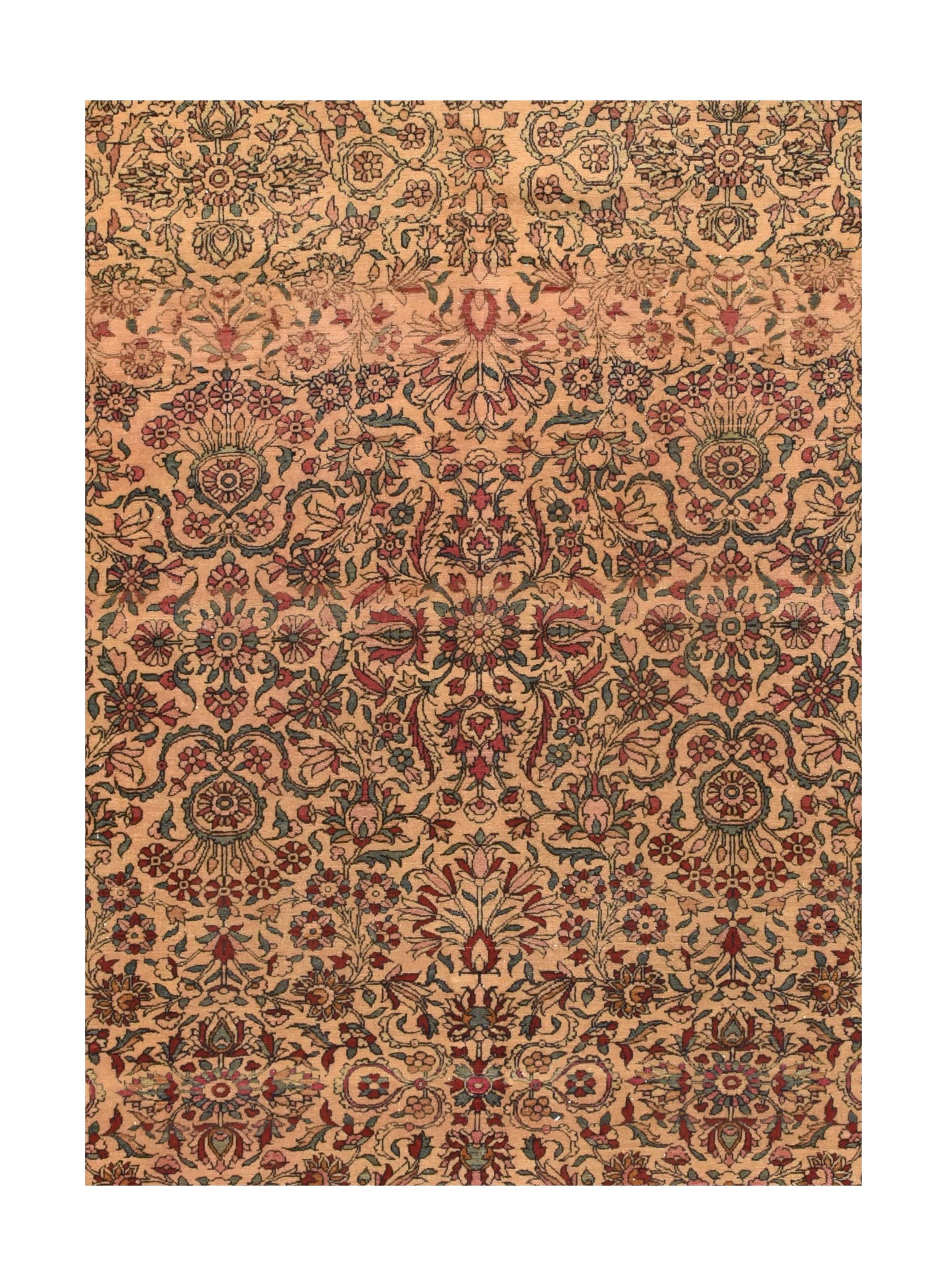 Fine antique Tehran Persian rug, hand knotted, circa 1900, ivory, light green

Design: Floral

The metropolitan city of Tehran on the slopes of the mountains of Shemiran and at the foot of the magnificent mount of Damavand is the world famous