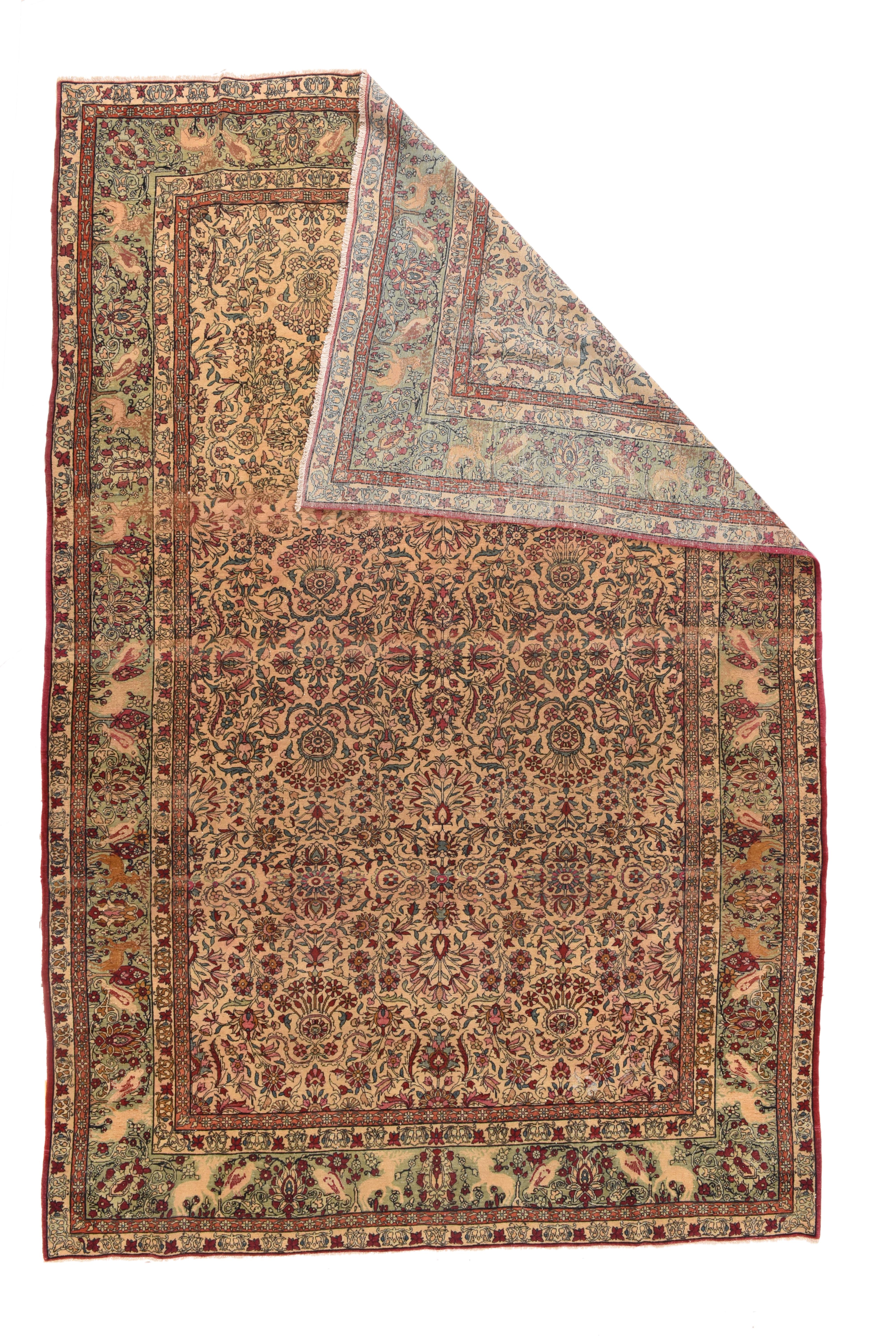 Other Fine Antique Ivory Tehran Persian Rug, Hand Knotted, circa 1900
